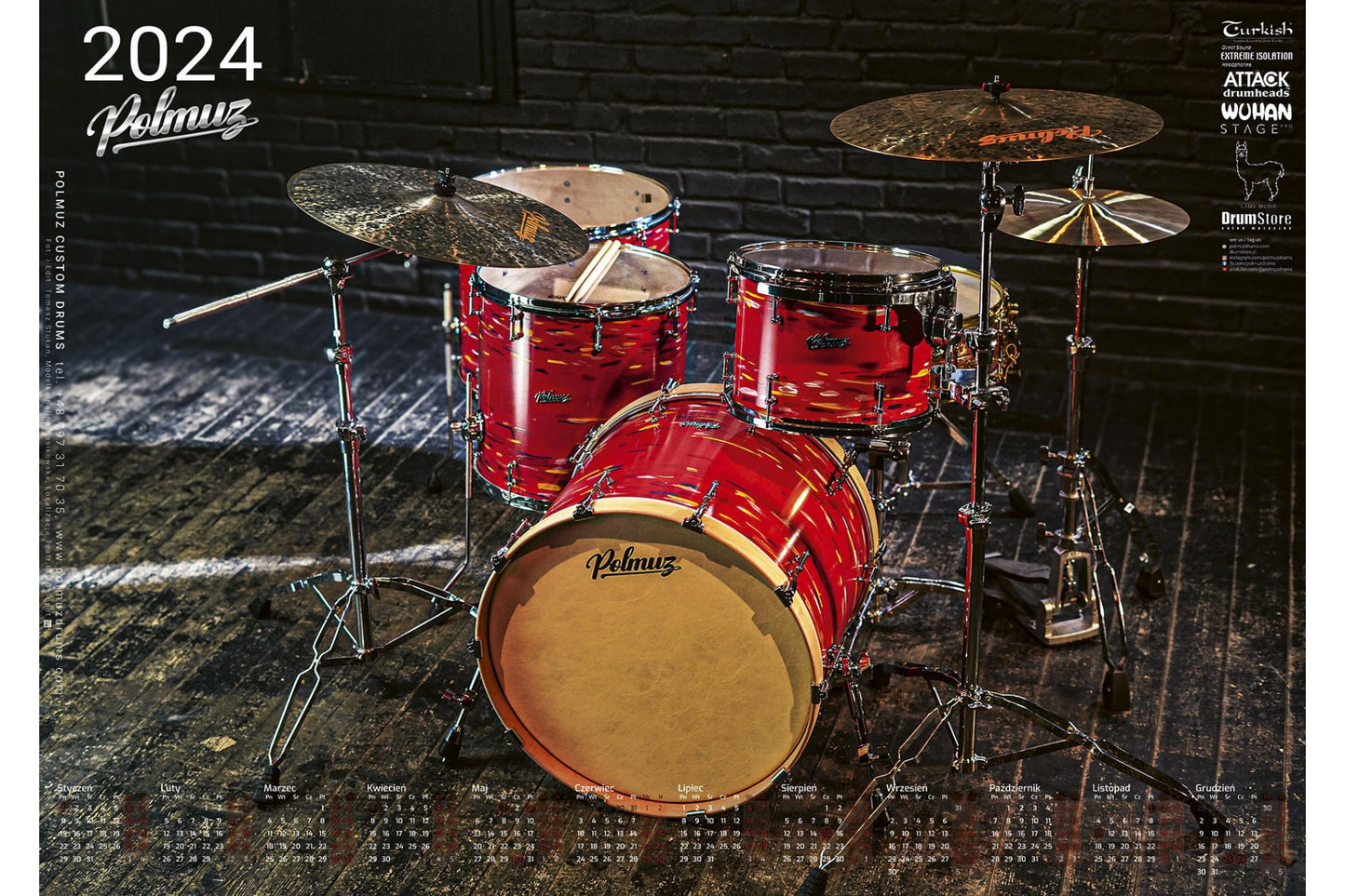 Plakat Kalendarz Polmuz Drums 2024 - Format A1