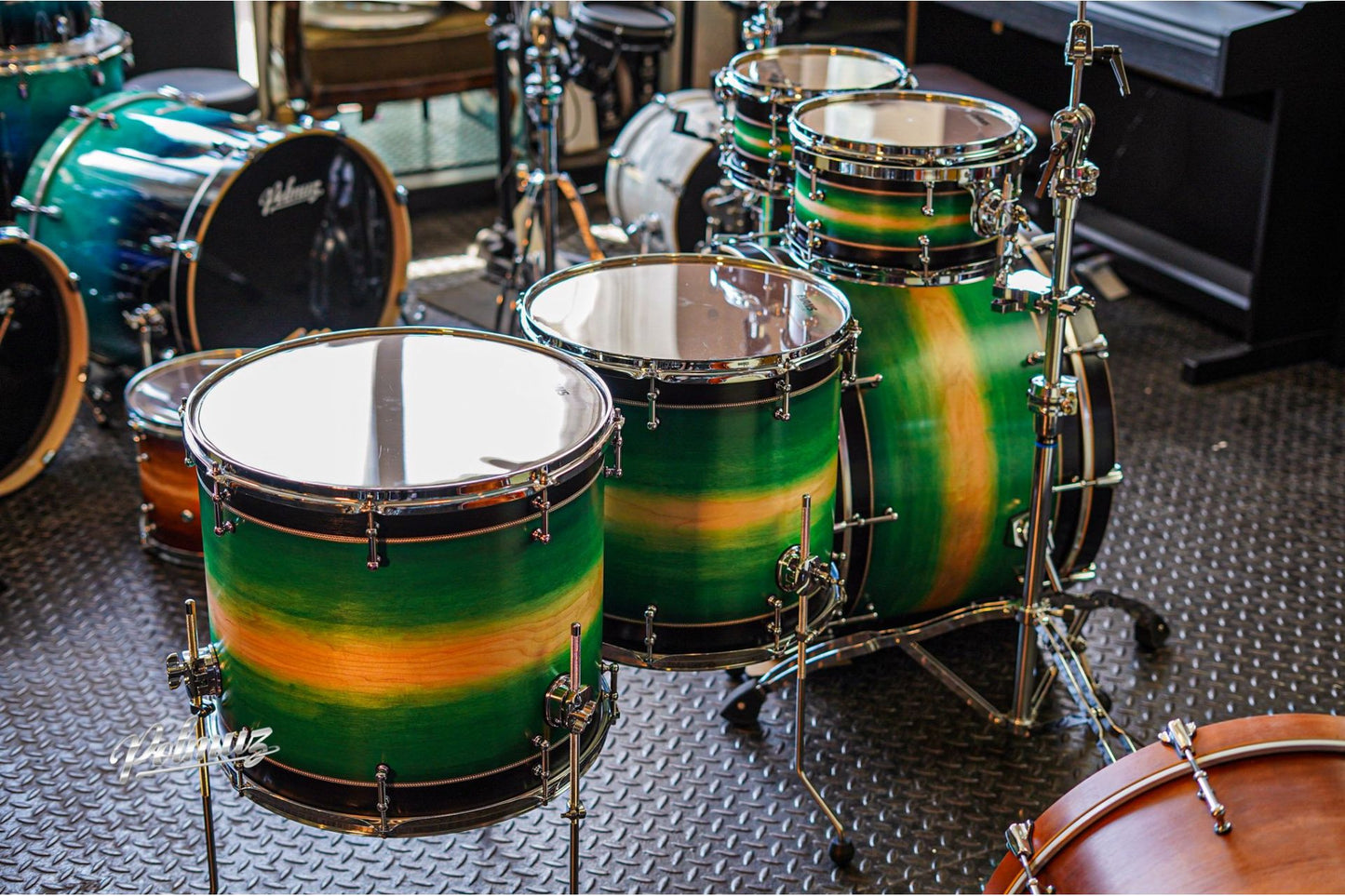 Polmuz Maple Model 1 - 24/10/12/16/18 - custom inlayed green to natural fade plus black stripe — zdjęcie 11