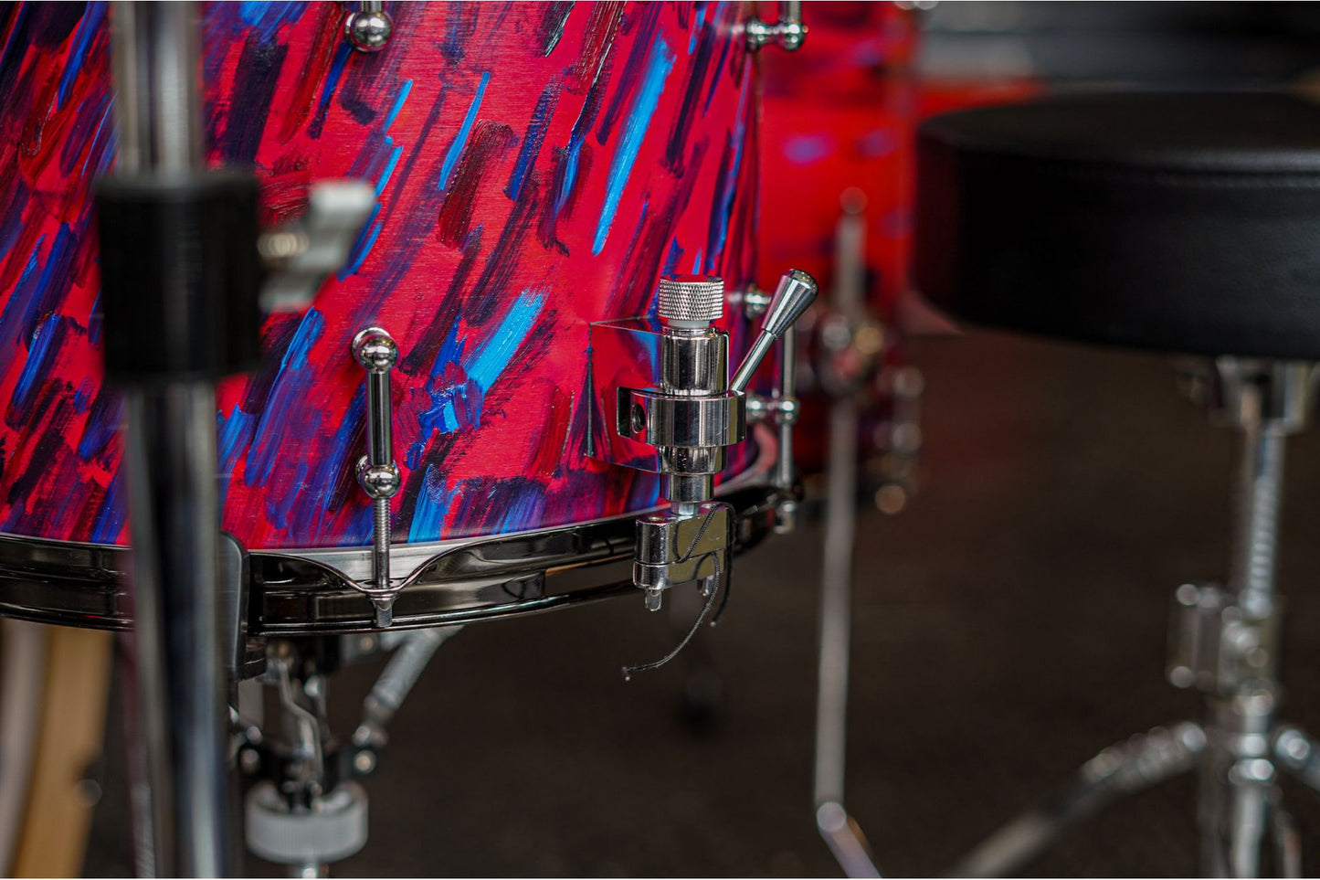 Polmuz model 1 Maple 13x10 Snare - Artist Cosmis violet stripes — zdjęcie 4