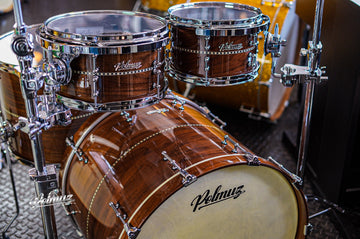 Polmuz Walnut 22/10/12/16 Gloss Natural Walnut with Wood Inlay Stripe centered