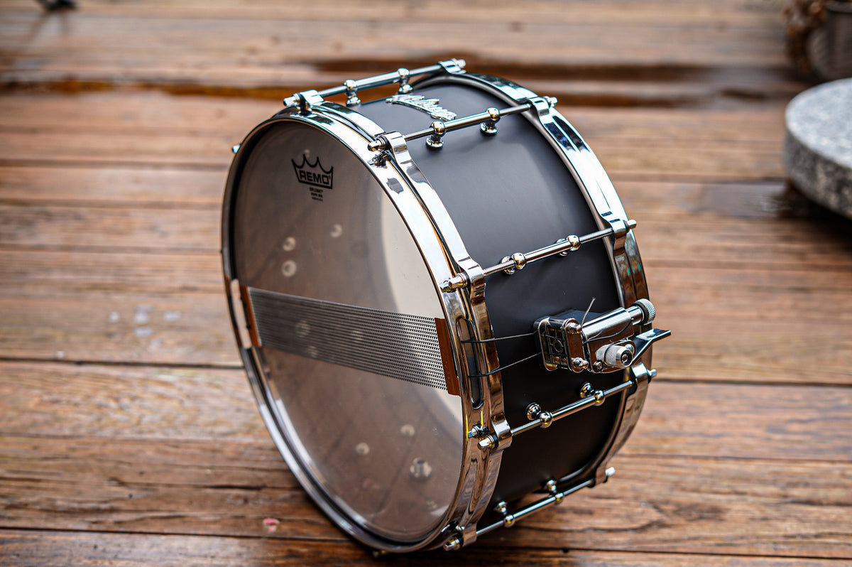 Polmuz Walnut Snare 14x6,5 Focus Ring - Black Matte Oil - zdjęcie 1