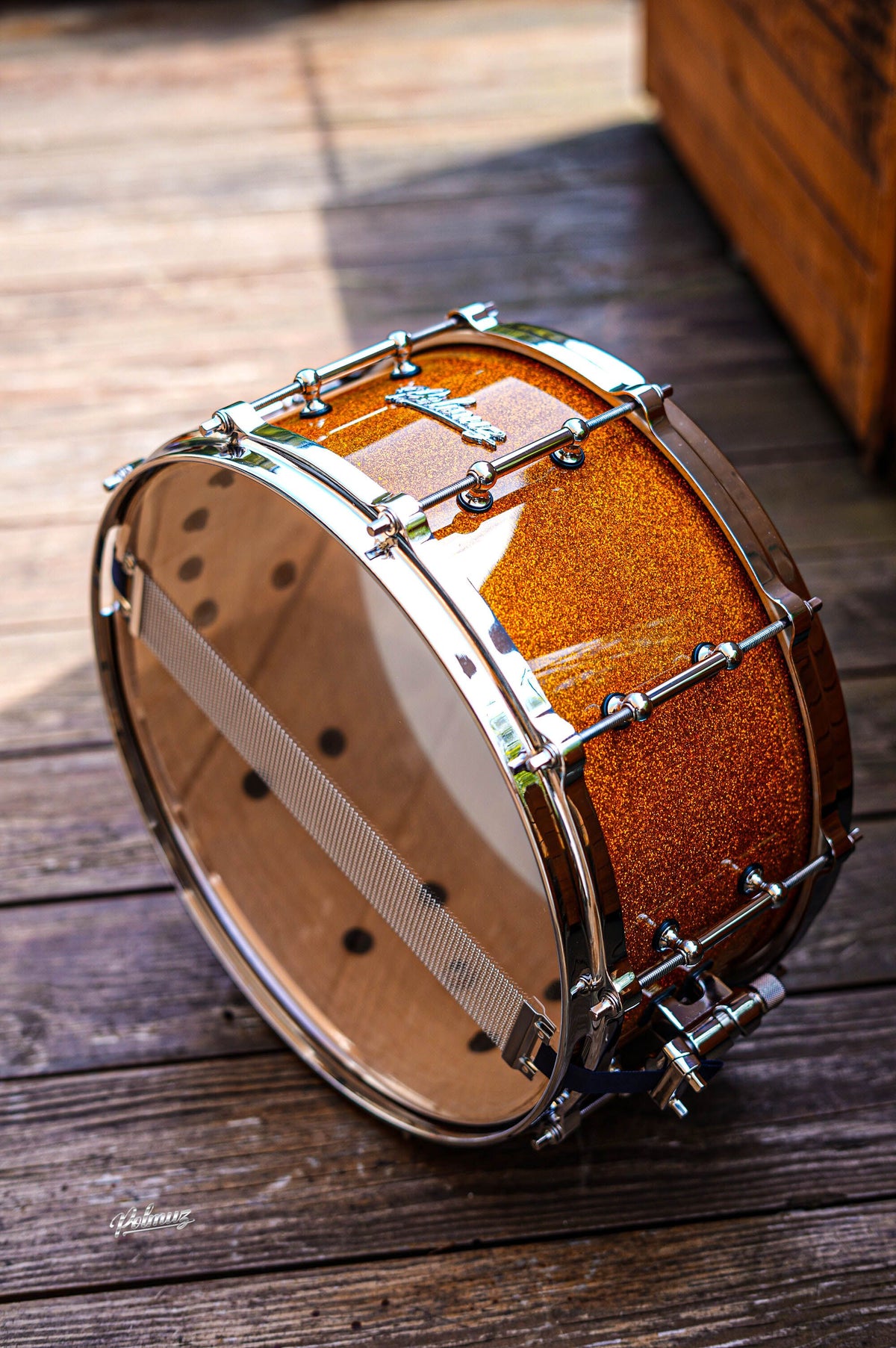 Polmuz Maple Snare Model 2 14x6,5 Gold Sparkle Die Cast — zdjęcie 3