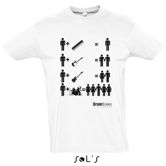 Drumstore T-shirt - biały rozm. S wzór FUN1