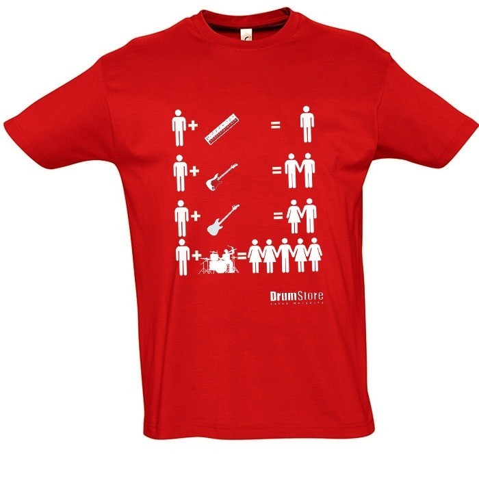 Drumstore T-shirt - czerwony rozm. S wzór FUN1