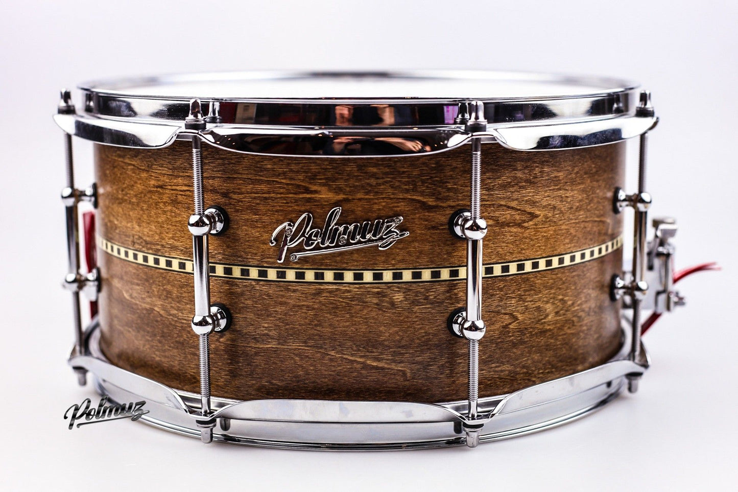 KOMIS Polmuz Tulipwood Snare 13x6.5 Satin Brown with Inlay Stripe