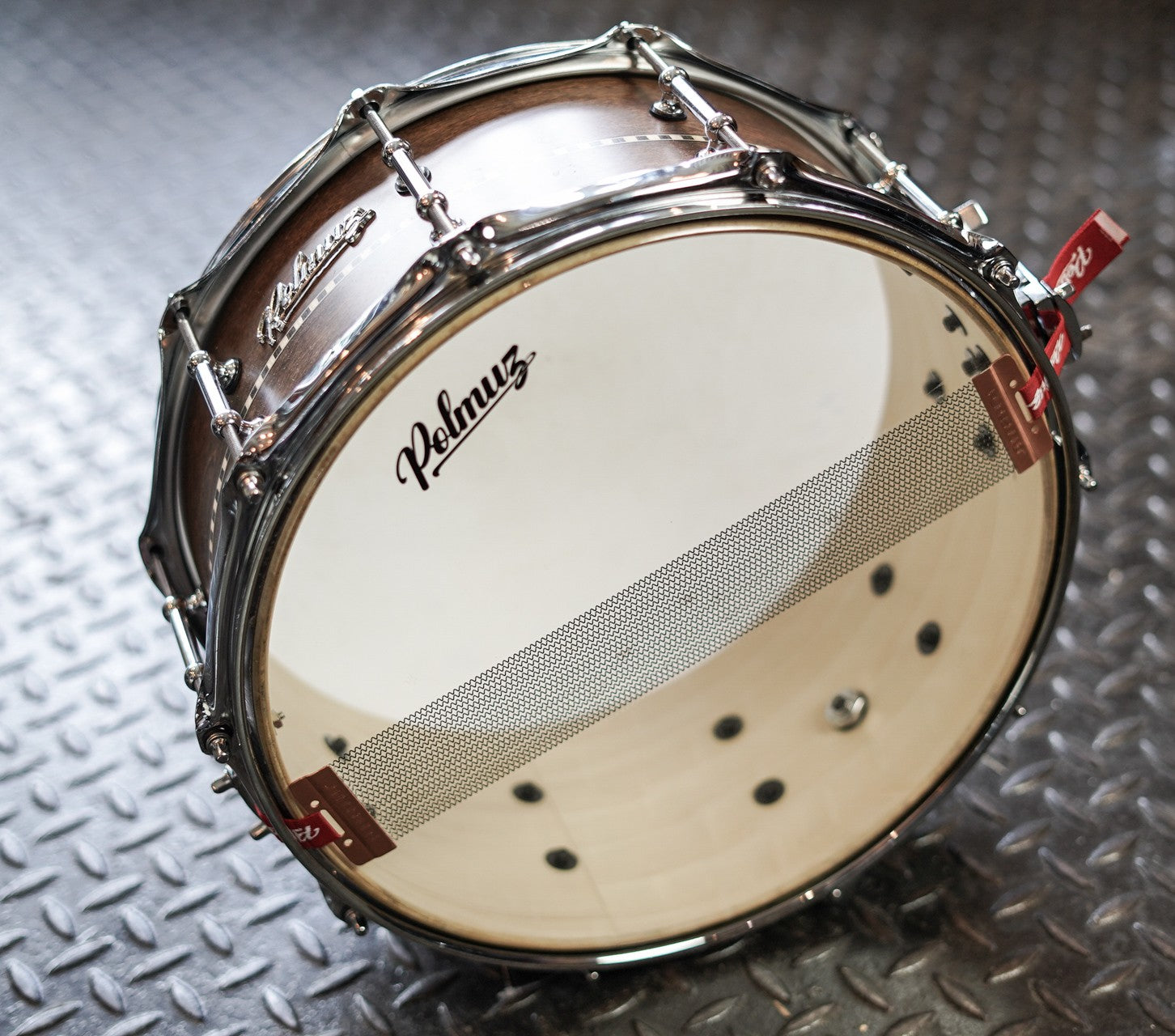 KOMIS Polmuz Tulipwood Snare 14x6,5 - Satin Brown with Inlay Stripe — zdjęcie 4
