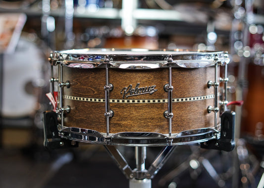 KOMIS Polmuz Tulipwood Snare 14x6,5 - Satin Brown with Inlay Stripe
