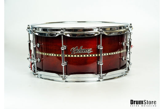 KOMIS Polmuz Walnut Snare (14x6.5) - SunBrust with Wood Inlay Stripe