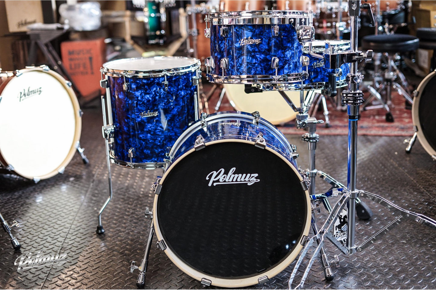 Polmuz Birch Model 3 (18/12/14/14) - no hardware  - vintage blue pearl