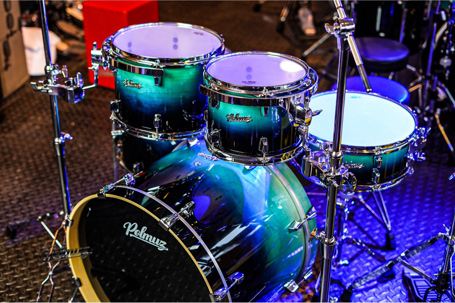 Polmuz Birch Model 3 Bass Drum 22x18 Blue to Black Fade — zdjęcie 2
