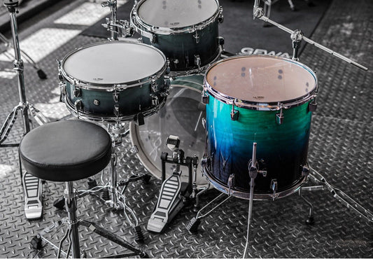 Polmuz Birch Model 3 Floor tom 14x12 Blue to Black Fade Lacquer