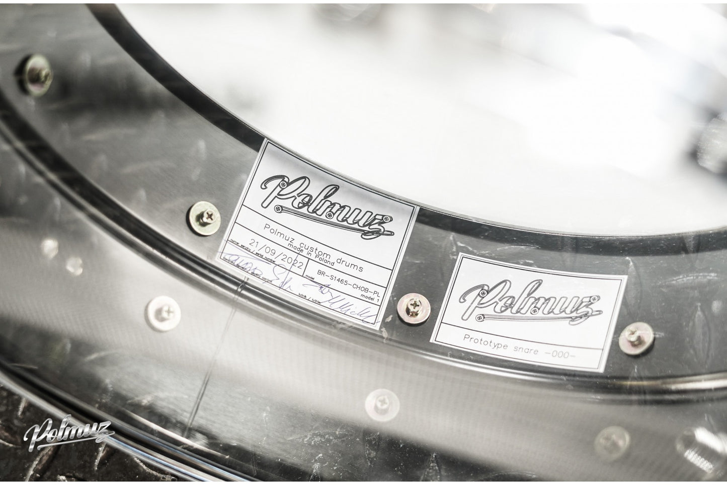 Polmuz Brass Snare 14x5,5 werbel mosiężny Smokey Chrome — zdjęcie 3