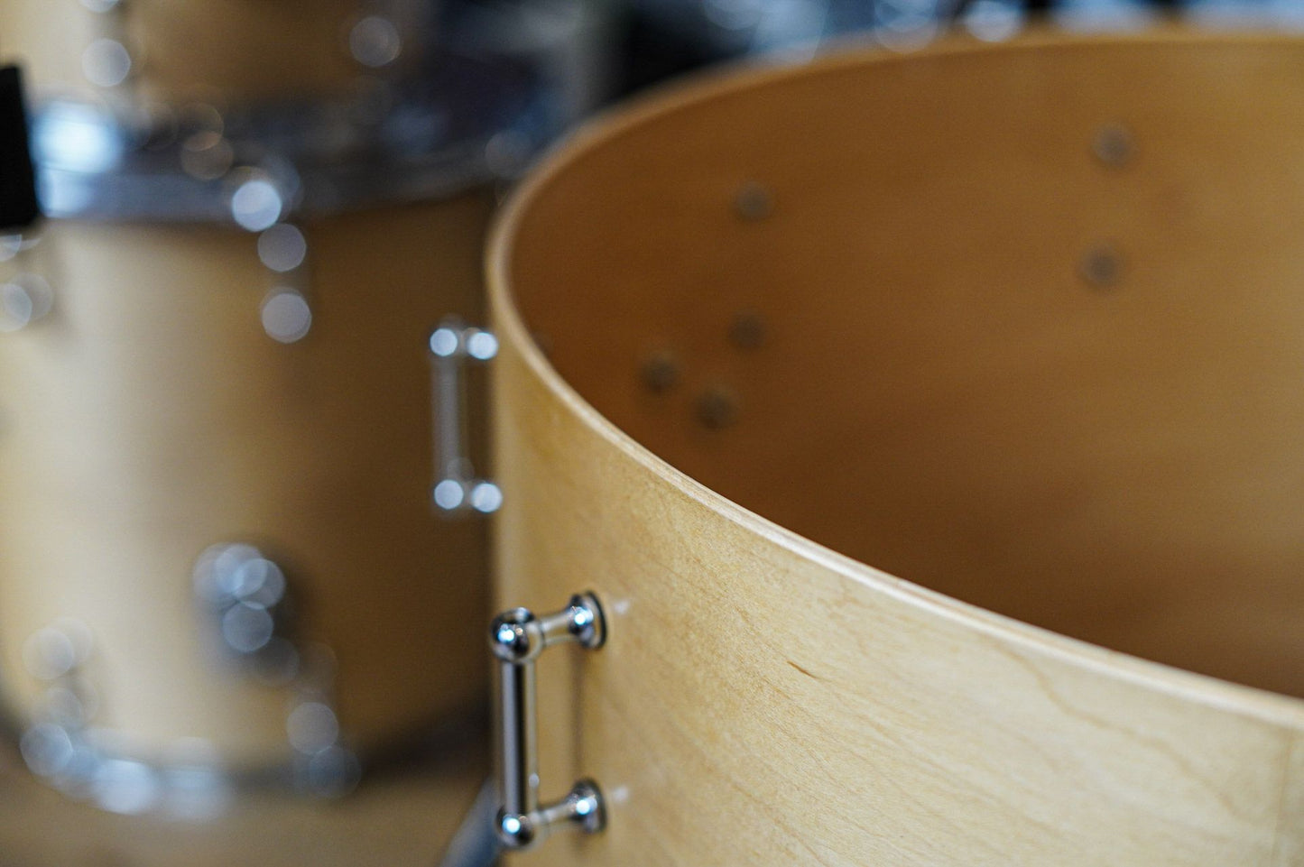 Polmuz drums Maple Model 1 - 22/10/12/14/16/14SD die cast - Satin natural wax oil — zdjęcie 9