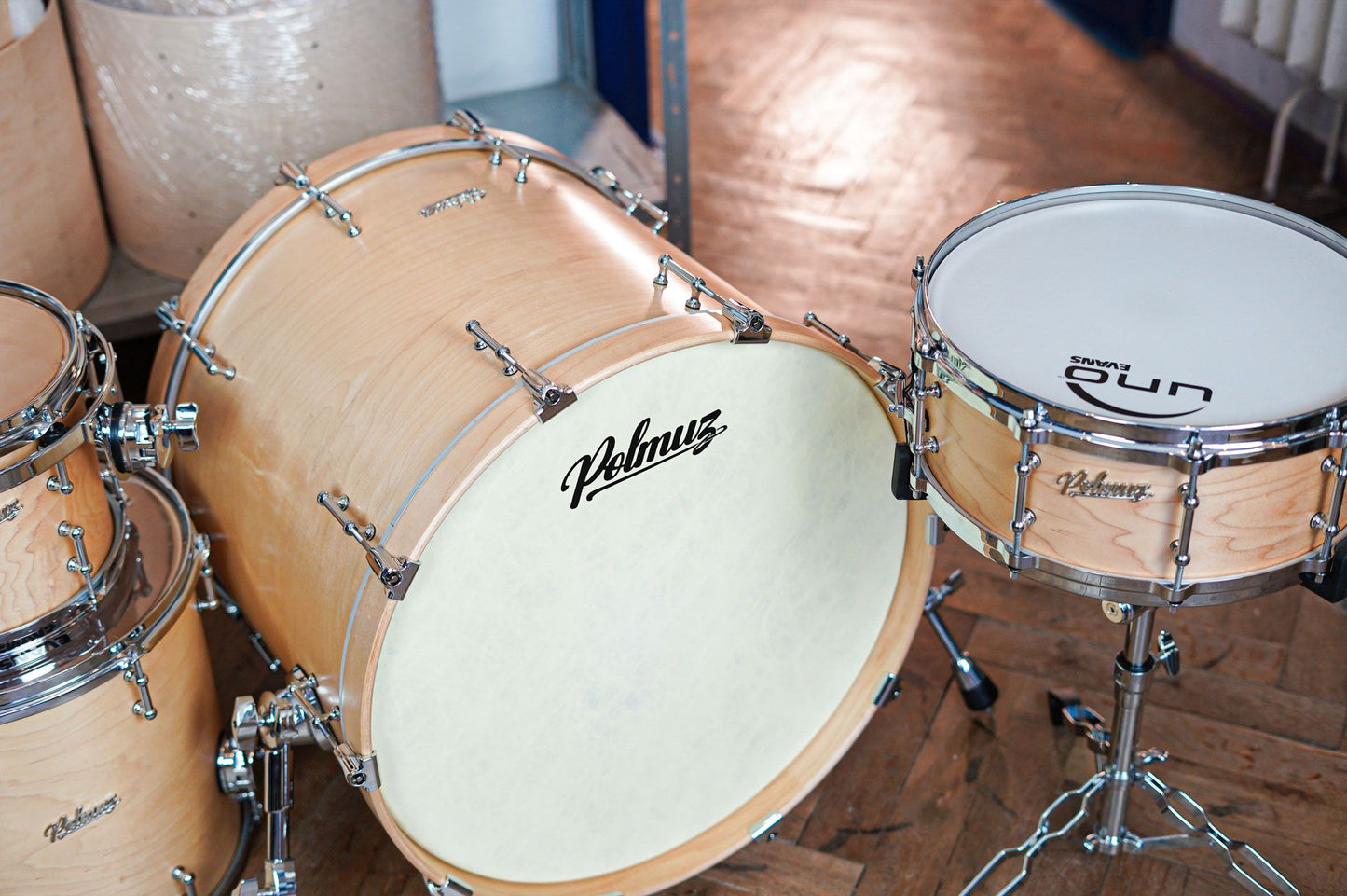 Polmuz drums Maple Model 1 - 22/10/12/14/16/14SD die cast - Satin natural wax oil — zdjęcie 2