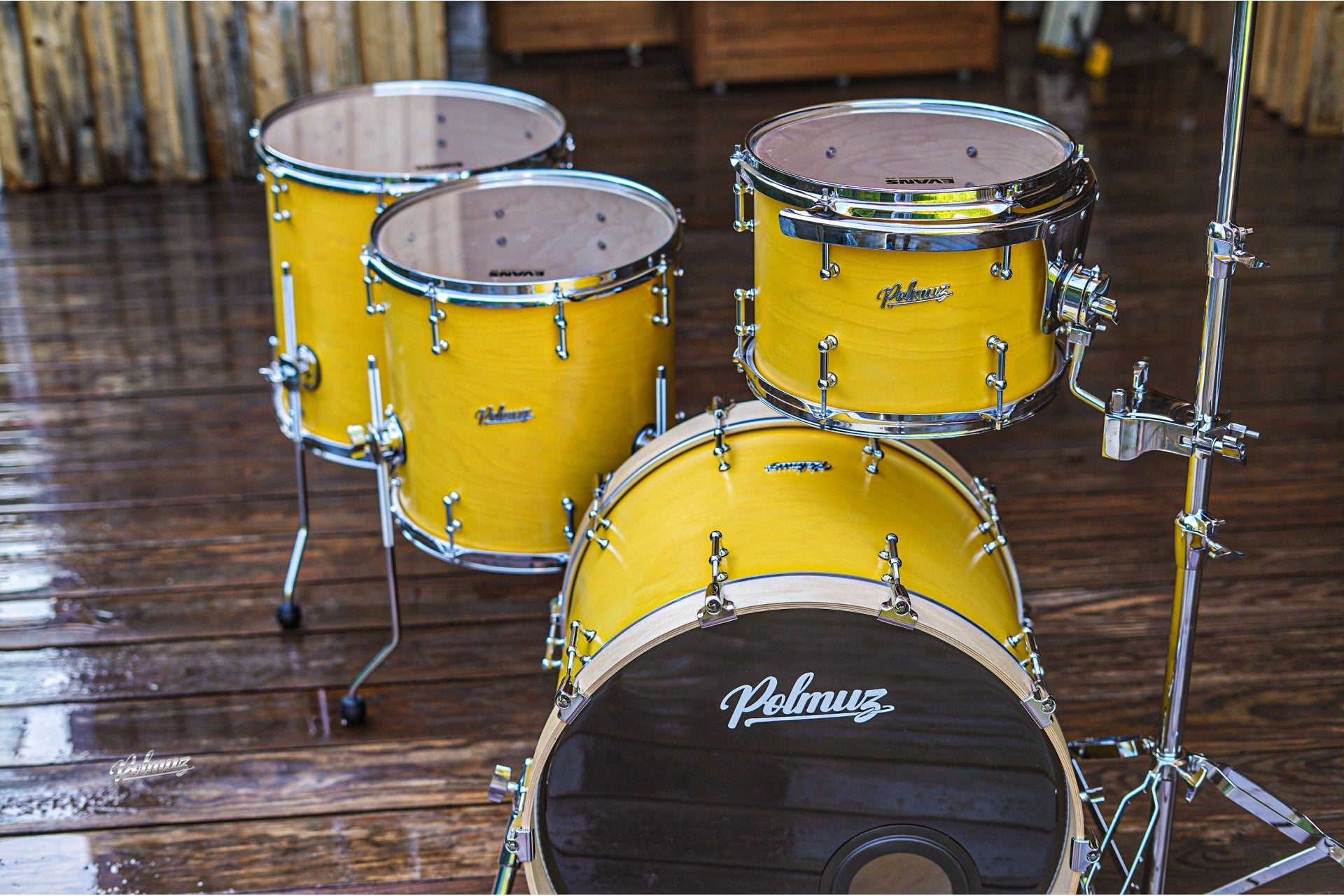 Polmuz drums Maple Model 1 KELLER - 20/12/14/16 - Yellow Wax — zdjęcie 3