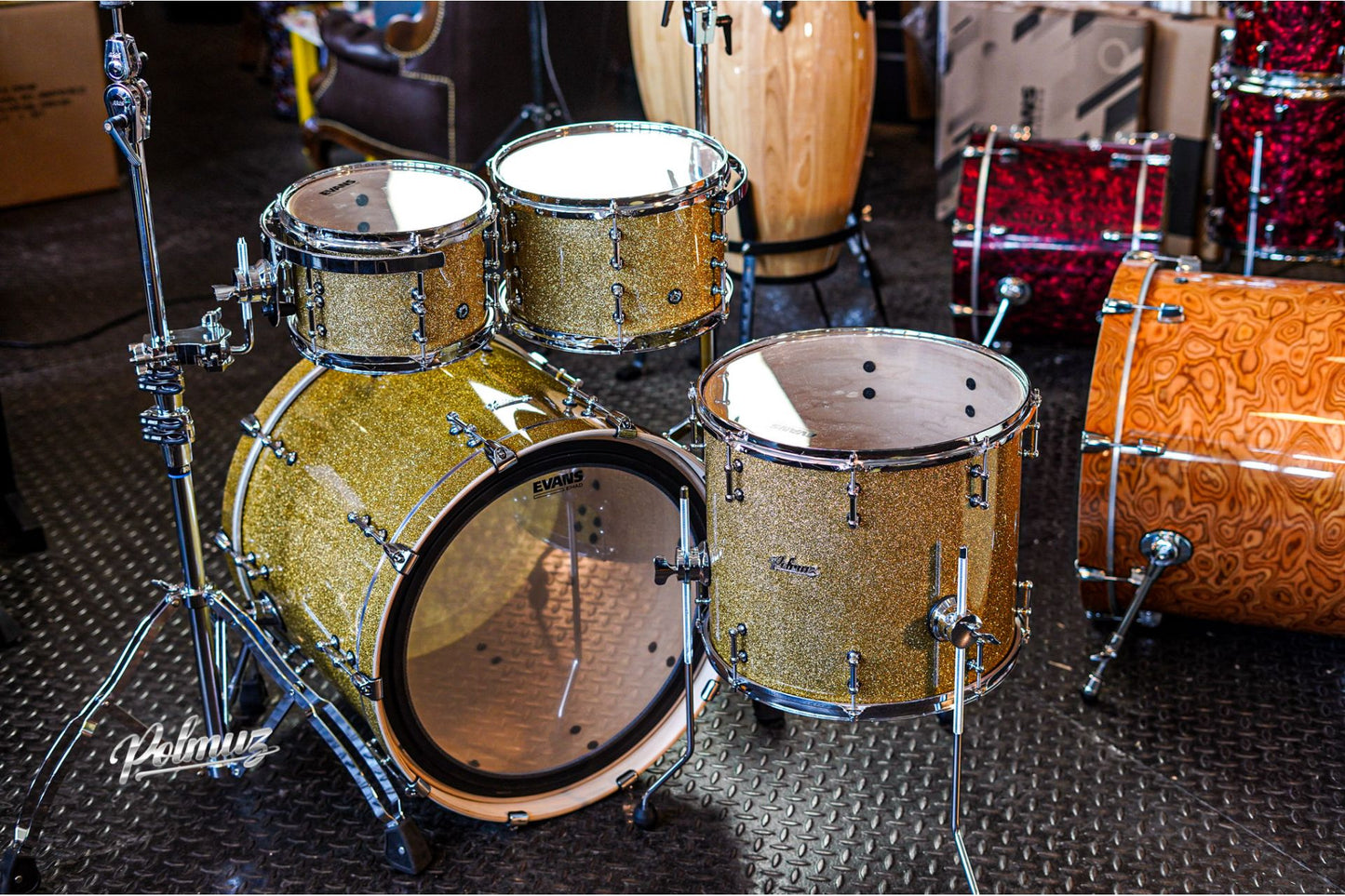 Polmuz Drums Model 2 Maple 18/12/14 champagne gold sparkle — zdjęcie 7