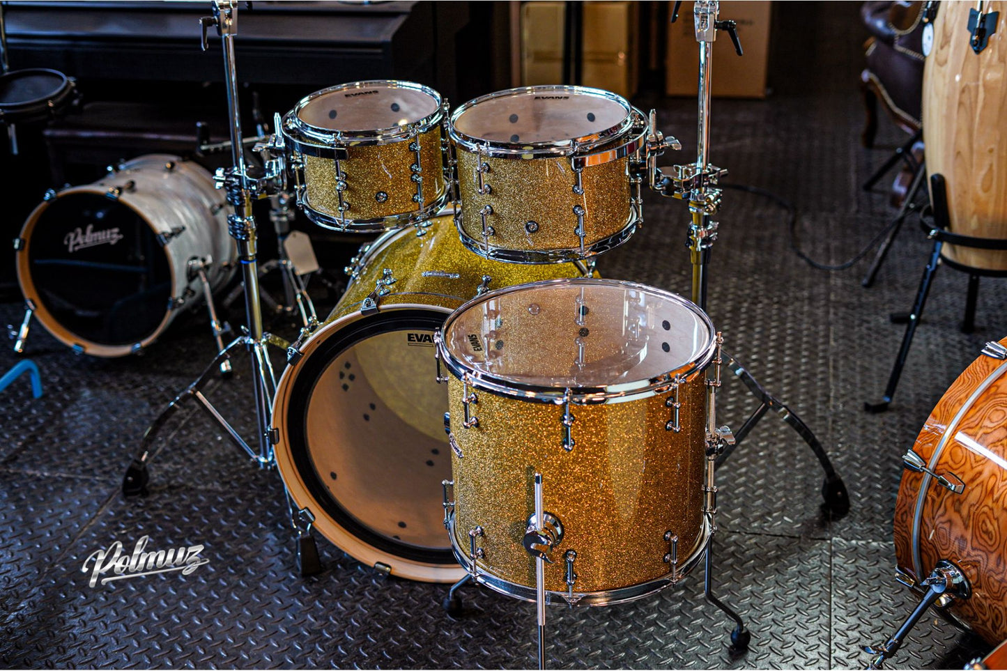Polmuz Drums Model 2 Maple 18/12/14 champagne gold sparkle — zdjęcie 8