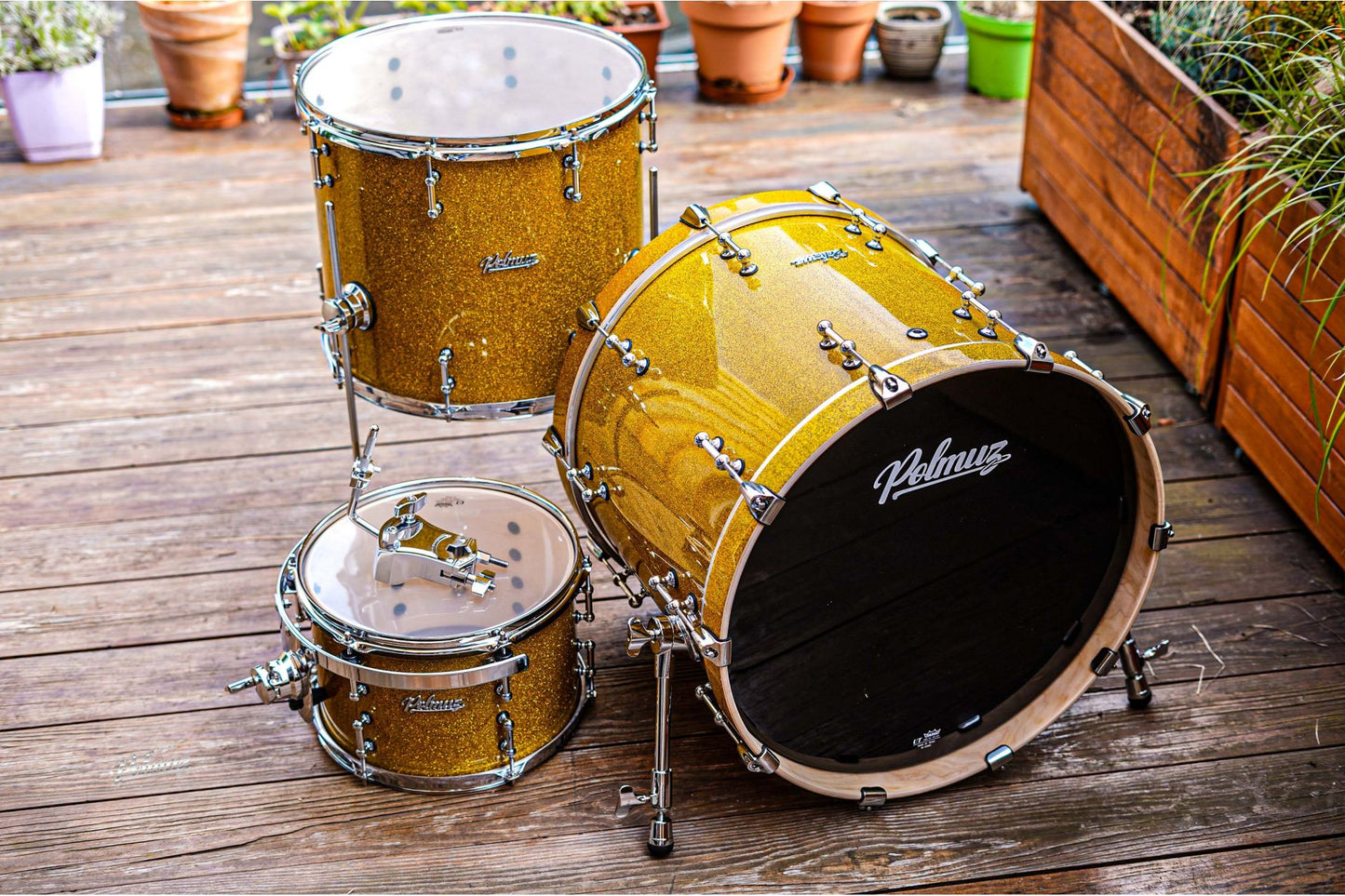 Polmuz Drums Model 2 Maple 20/12/16  champagne gold sparkle — zdjęcie 5