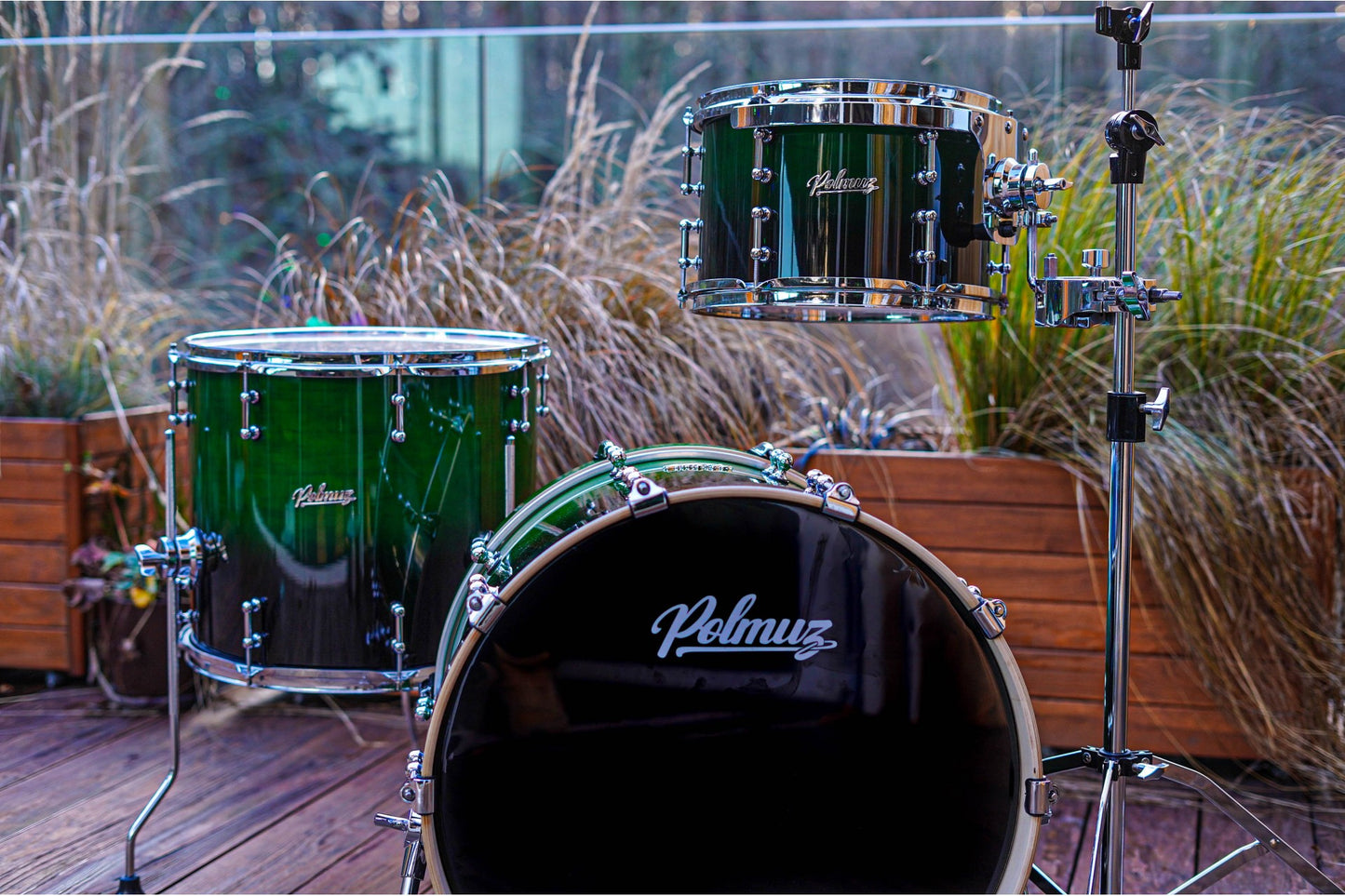 Polmuz Drums Model 2 Maple 20/12/16  Green Fade - expo — zdjęcie 2