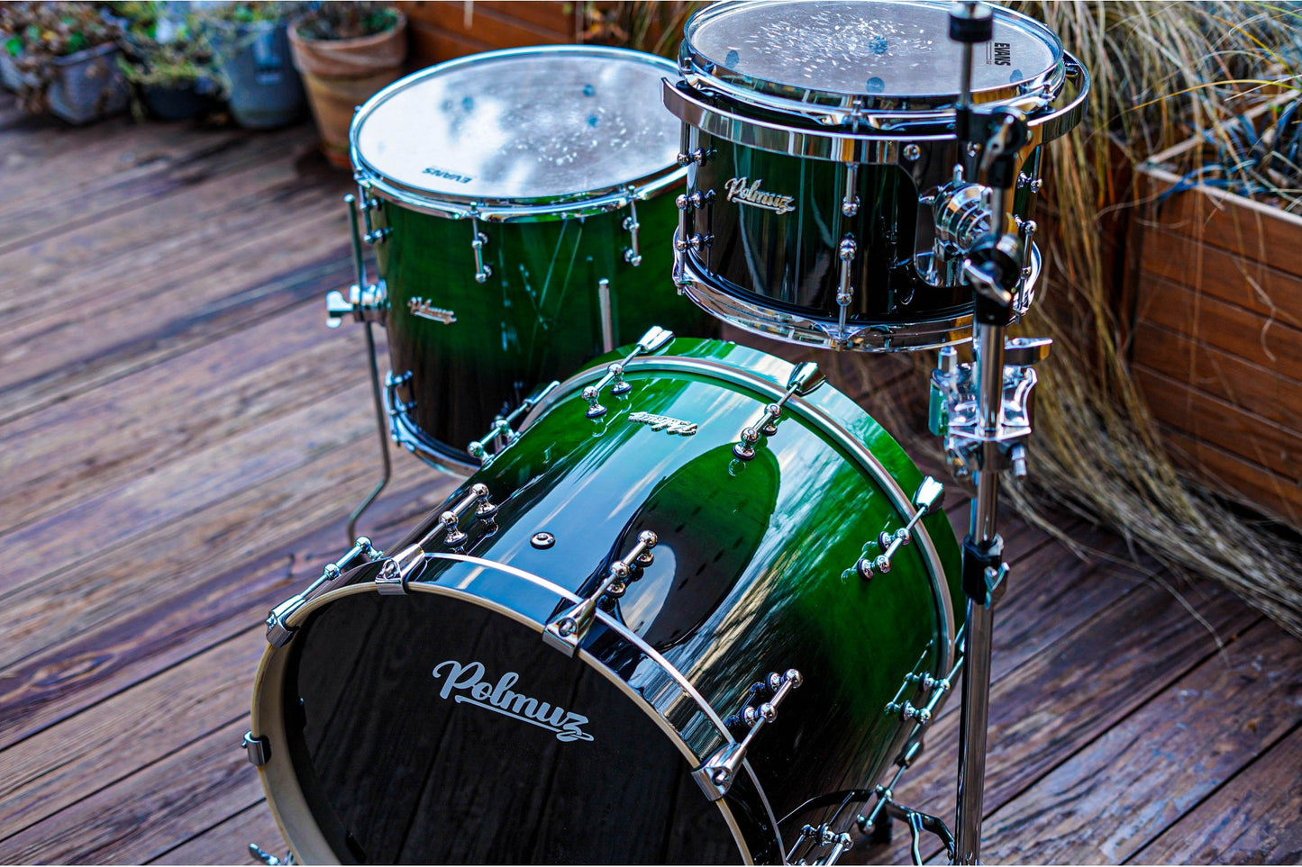 Polmuz Drums Model 2 Maple 20/12/16  Green Fade - expo — zdjęcie 8