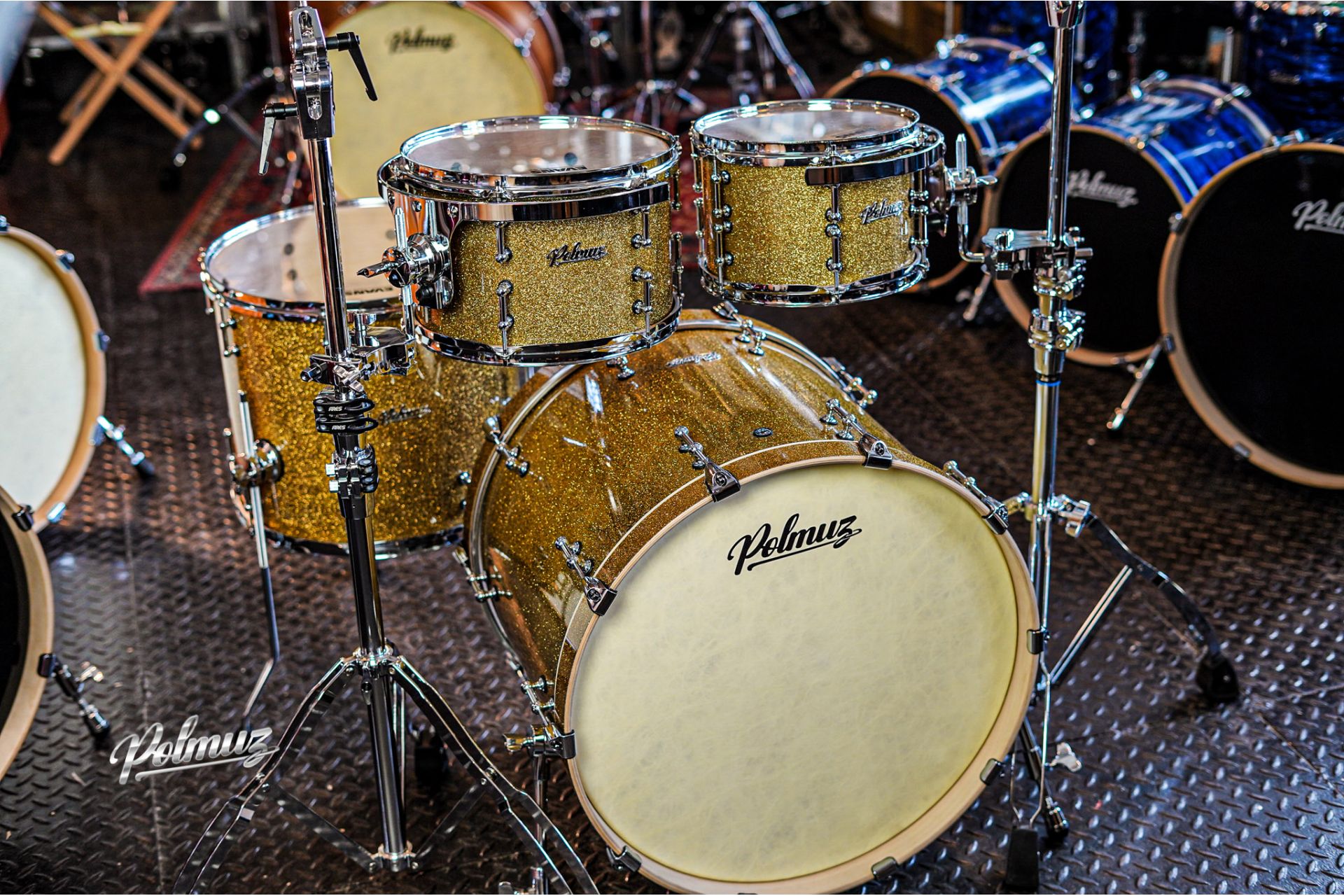 Polmuz Drums Model 2 Maple 22/10/12/16  champagne gold sparkle — zdjęcie 4
