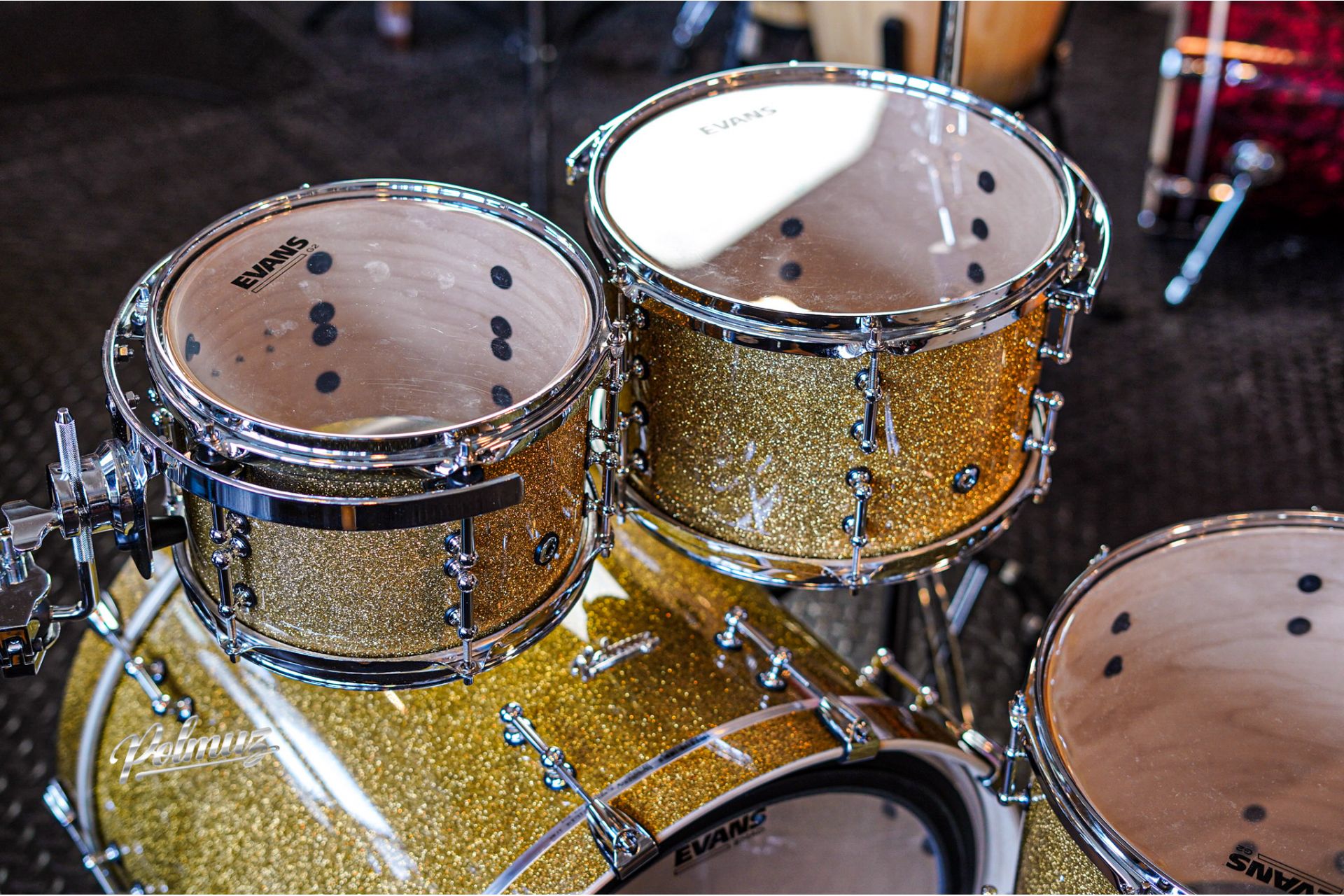Polmuz Drums Model 2 Maple 22/10/12/16  champagne gold sparkle — zdjęcie 9