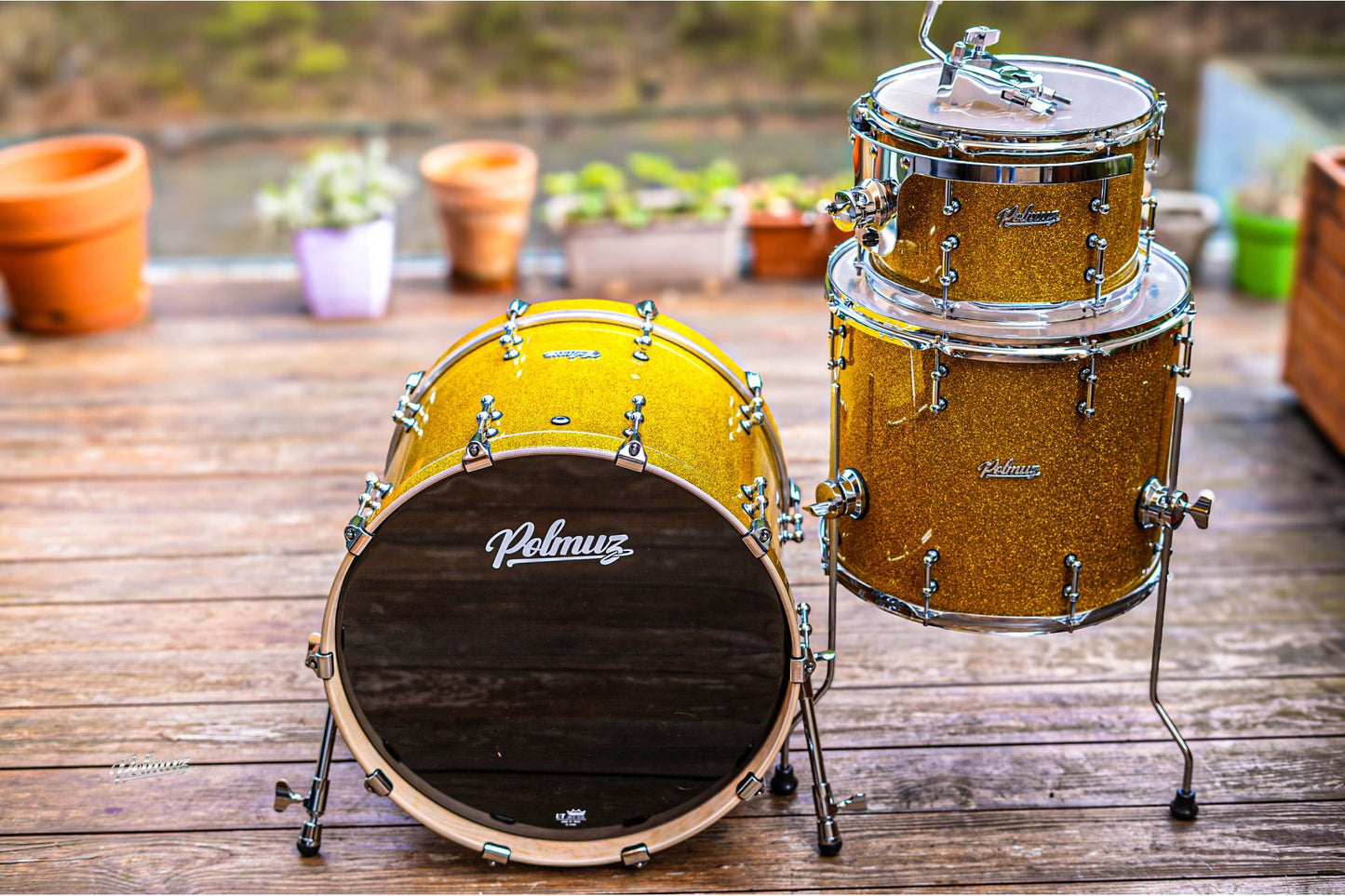 Polmuz Drums Model 2 Maple 22/12/16  champagne gold sparkle — zdjęcie 2
