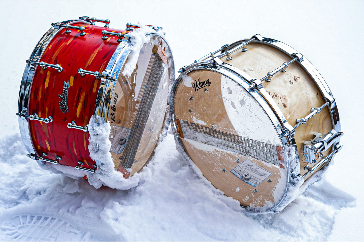 Polmuz Maple 14x8 Artist Cosmic Red to Yellow - die cast - Maple reforcement rings