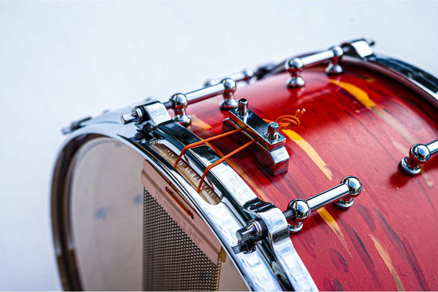 Polmuz Maple 14x8 Artist Cosmic Red to Yellow - die cast - Maple reforcement rings