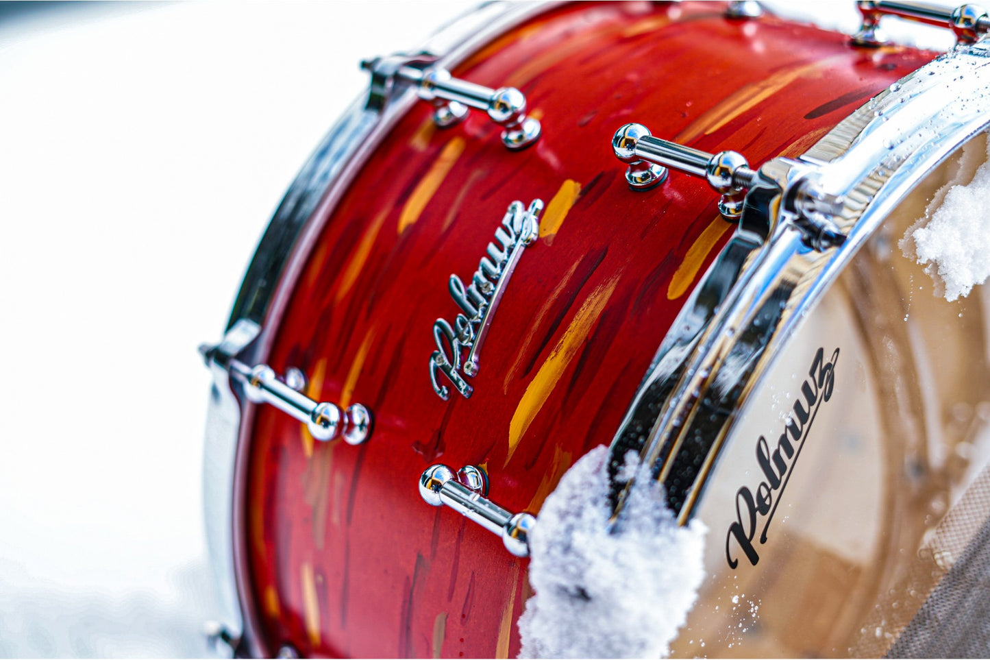 Polmuz Maple 14x8 Artist Cosmic Red to Yellow - die cast - Maple reforcement rings
