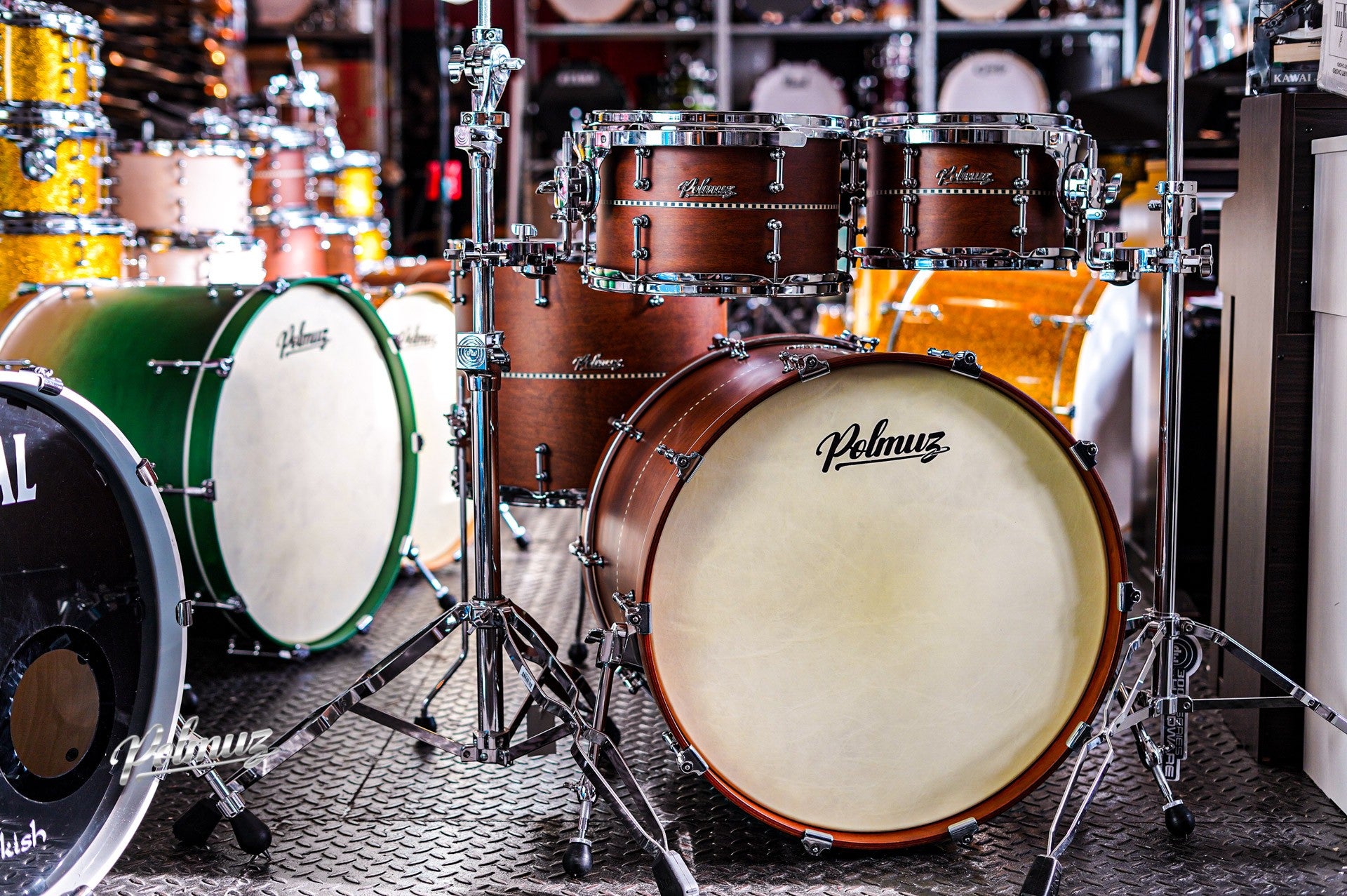 Polmuz Maple 22/10/12/16 Satin Brown with Inlay Stripe Centered — zdjęcie 2