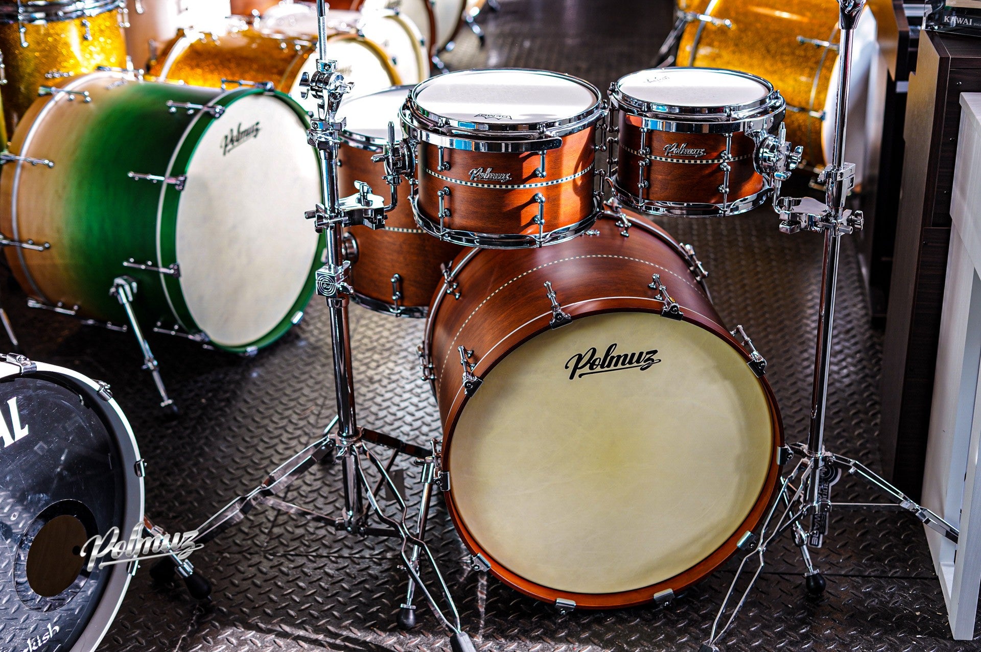 Polmuz Maple 22/10/12/16 Satin Brown with Inlay Stripe Centered — zdjęcie 4