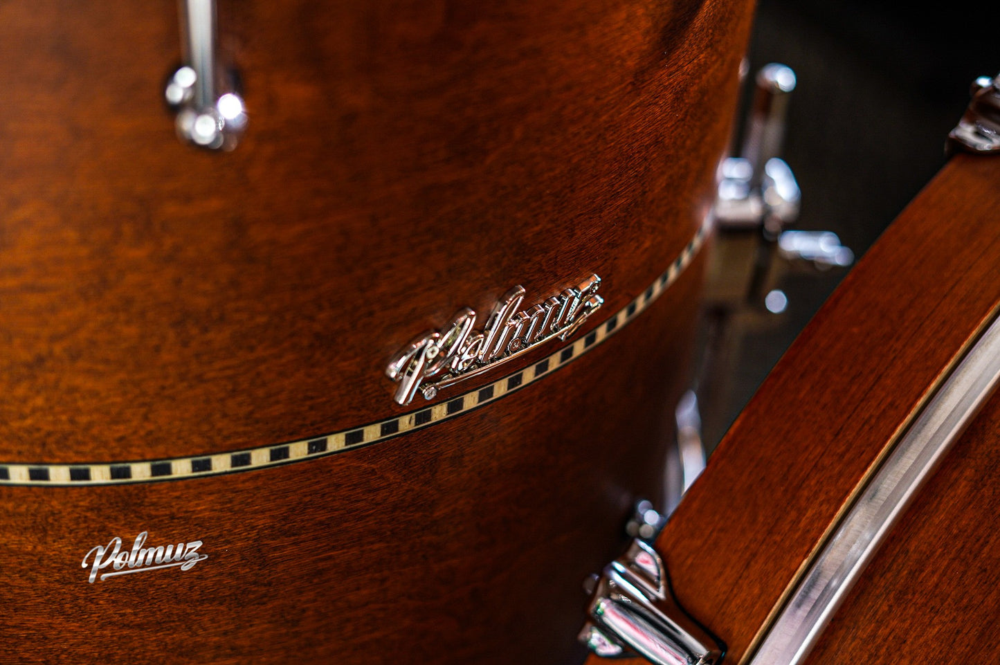 Polmuz Maple 22/10/12/16 Satin Brown with Inlay Stripe Centered — zdjęcie 12