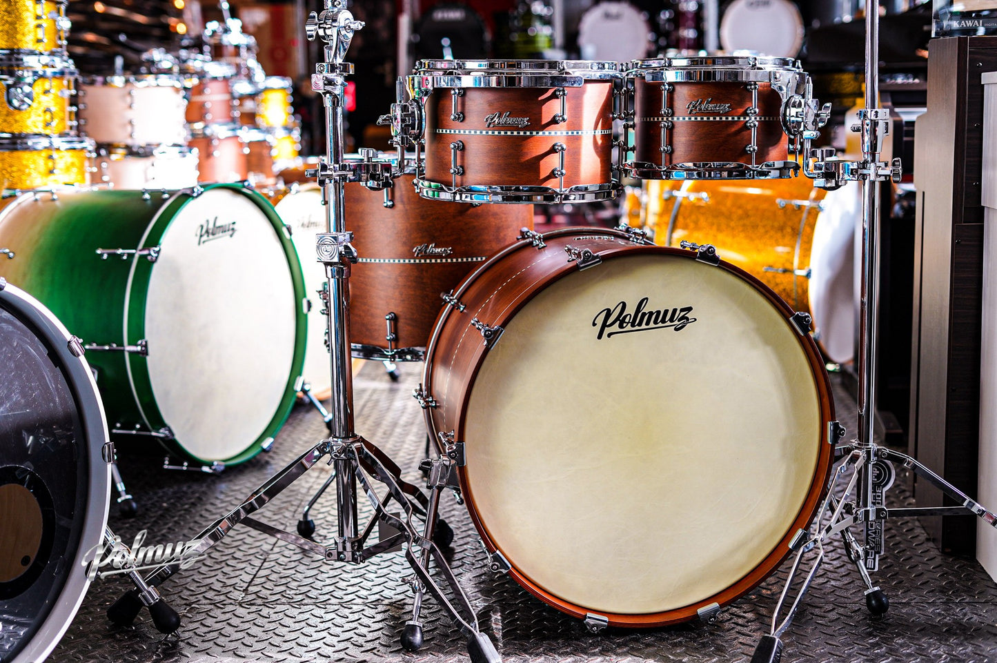 Polmuz Maple 22/10/12/16 Satin Brown with Inlay Stripe Centered — zdjęcie 5