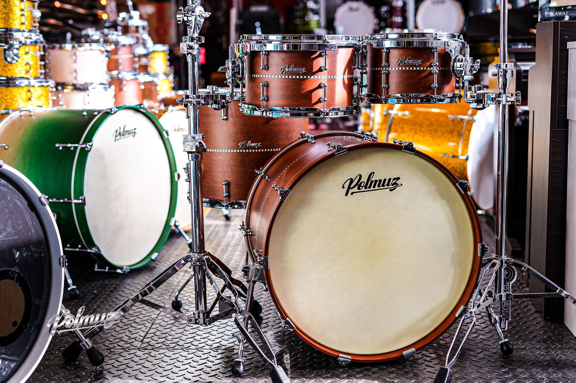 Polmuz Maple 22/10/12/16 Satin Brown with Inlay Stripe Centered — zdjęcie 5
