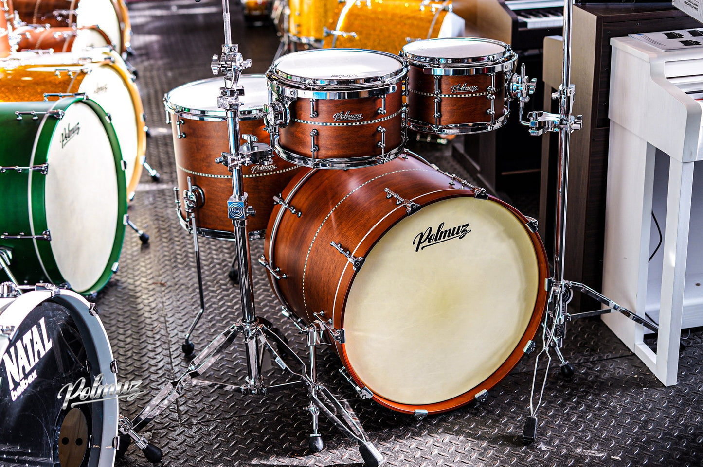 Polmuz Maple 22/10/12/16 Satin Brown with Inlay Stripe Centered — zdjęcie 14