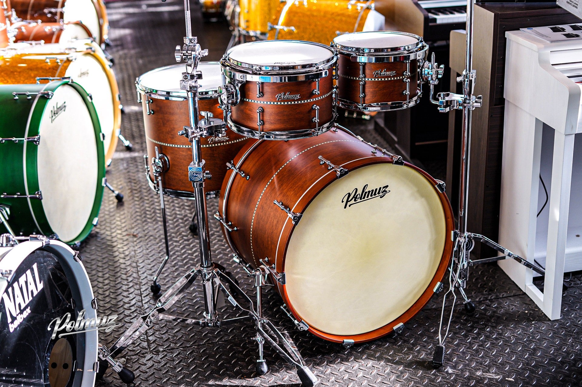 Polmuz Maple 22/10/12/16 Satin Brown with Inlay Stripe Centered — zdjęcie 14