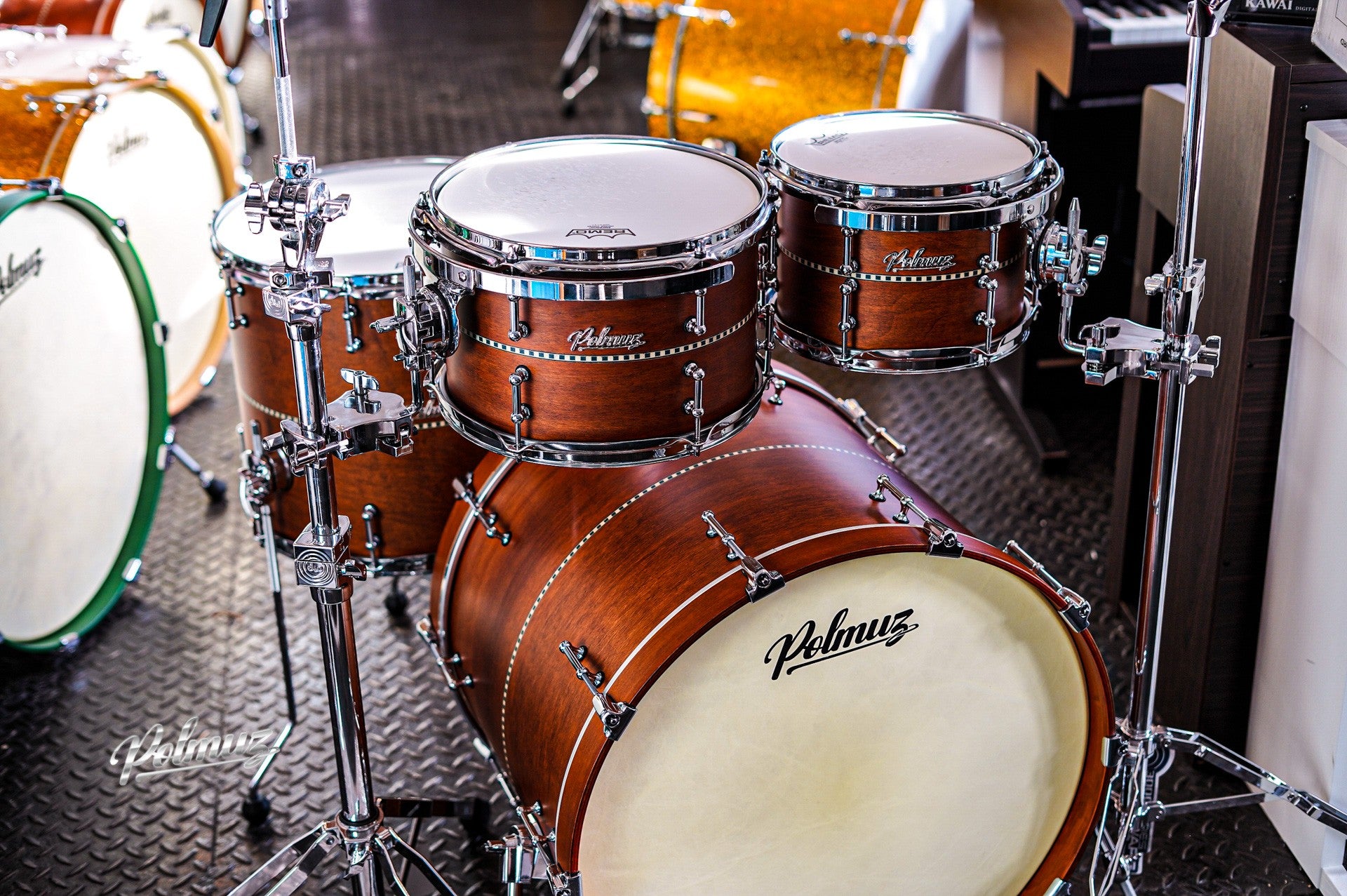 Polmuz Maple 22/10/12/16 Satin Brown with Inlay Stripe Centered — zdjęcie 3