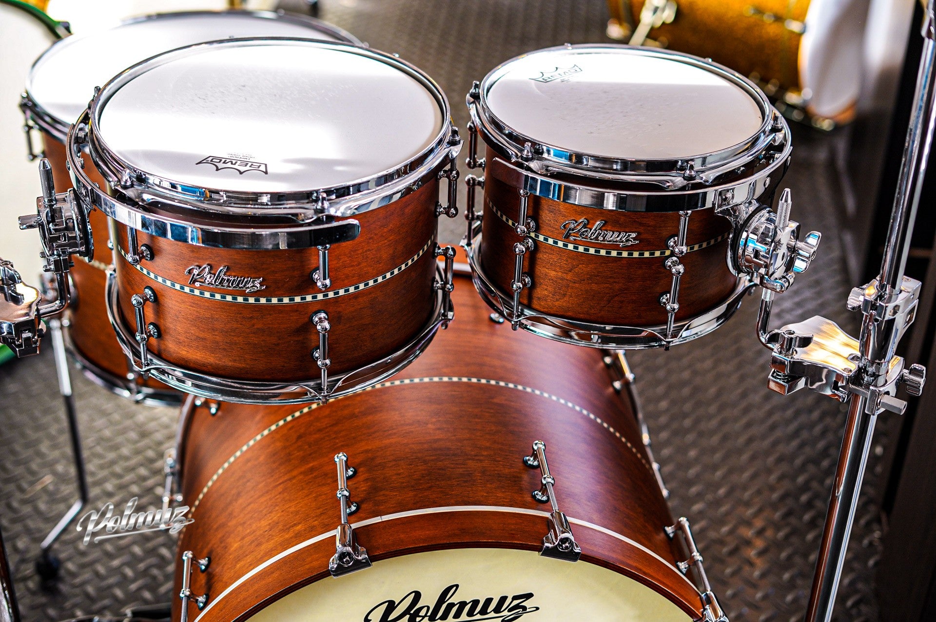 Polmuz Maple 22/10/12/16 Satin Brown with Inlay Stripe Centered — zdjęcie 13