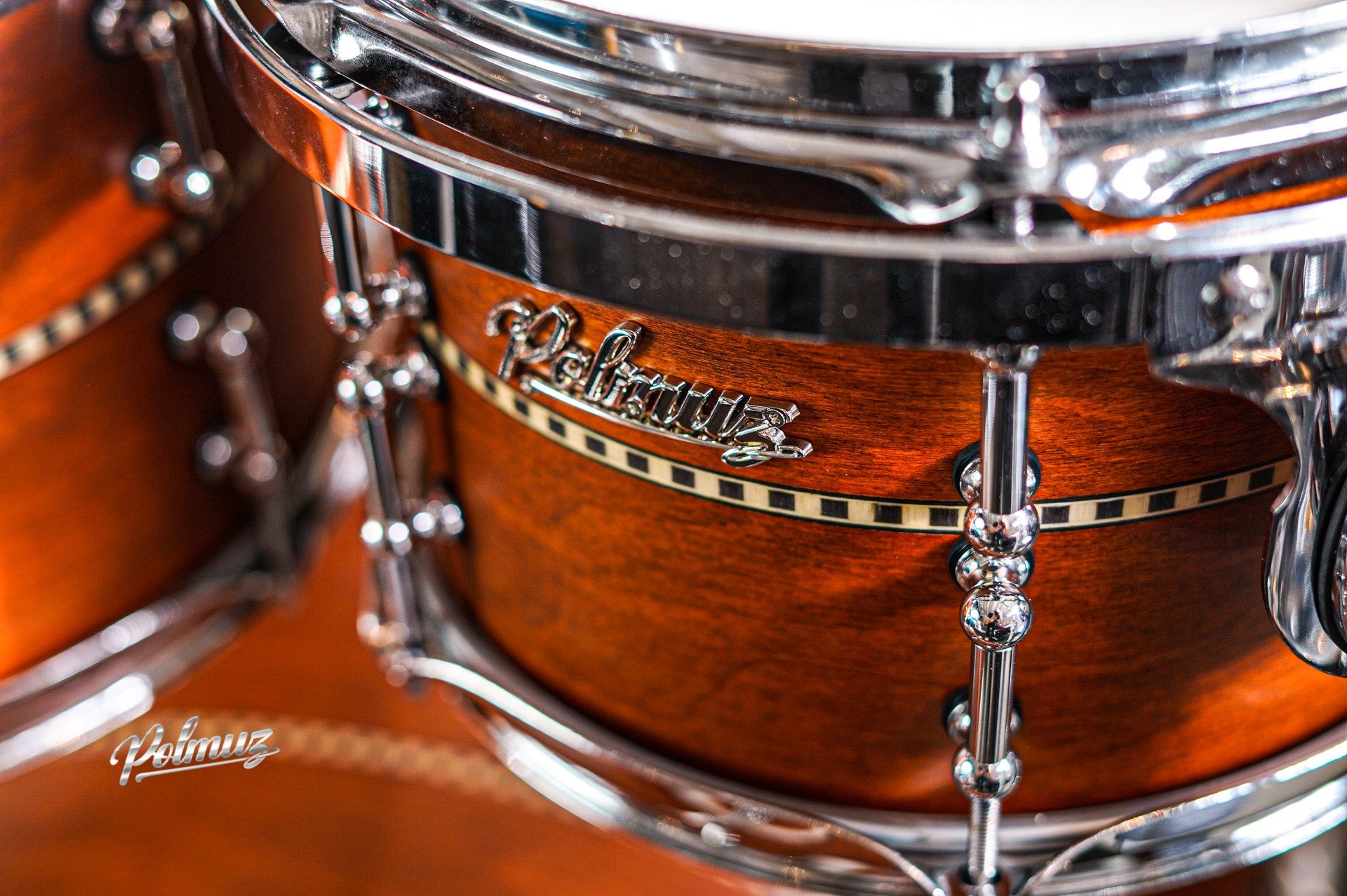 Polmuz Maple 22/10/12/16 Satin Brown with Inlay Stripe Centered — zdjęcie 8