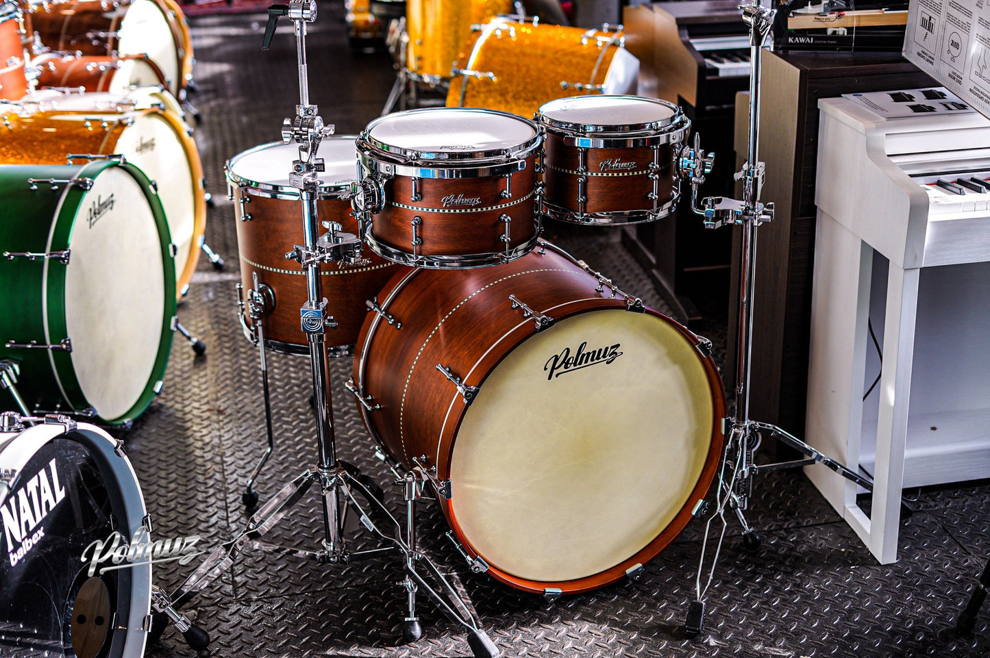Polmuz Maple 22/10/12/16 Satin Brown with Inlay Stripe Centered — zdjęcie 15