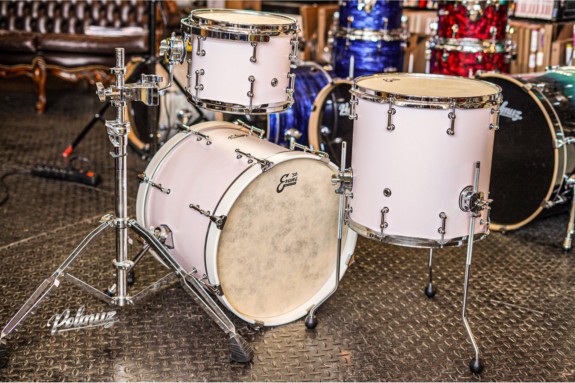 Polmuz Maple model 1 18/12/14 Satin Shell Pink white creme hoops - made in Poland — zdjęcie 10