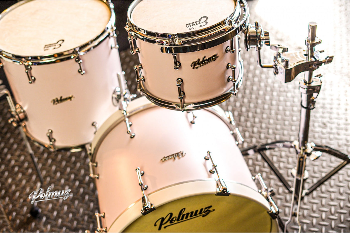 Polmuz Maple model 1 18/12/14 Satin Shell Pink white creme hoops - made in Poland — zdjęcie 9