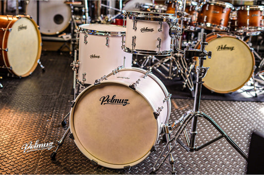 Polmuz Maple model 1 18/12/14 Satin Shell Pink white creme hoops - made in Poland