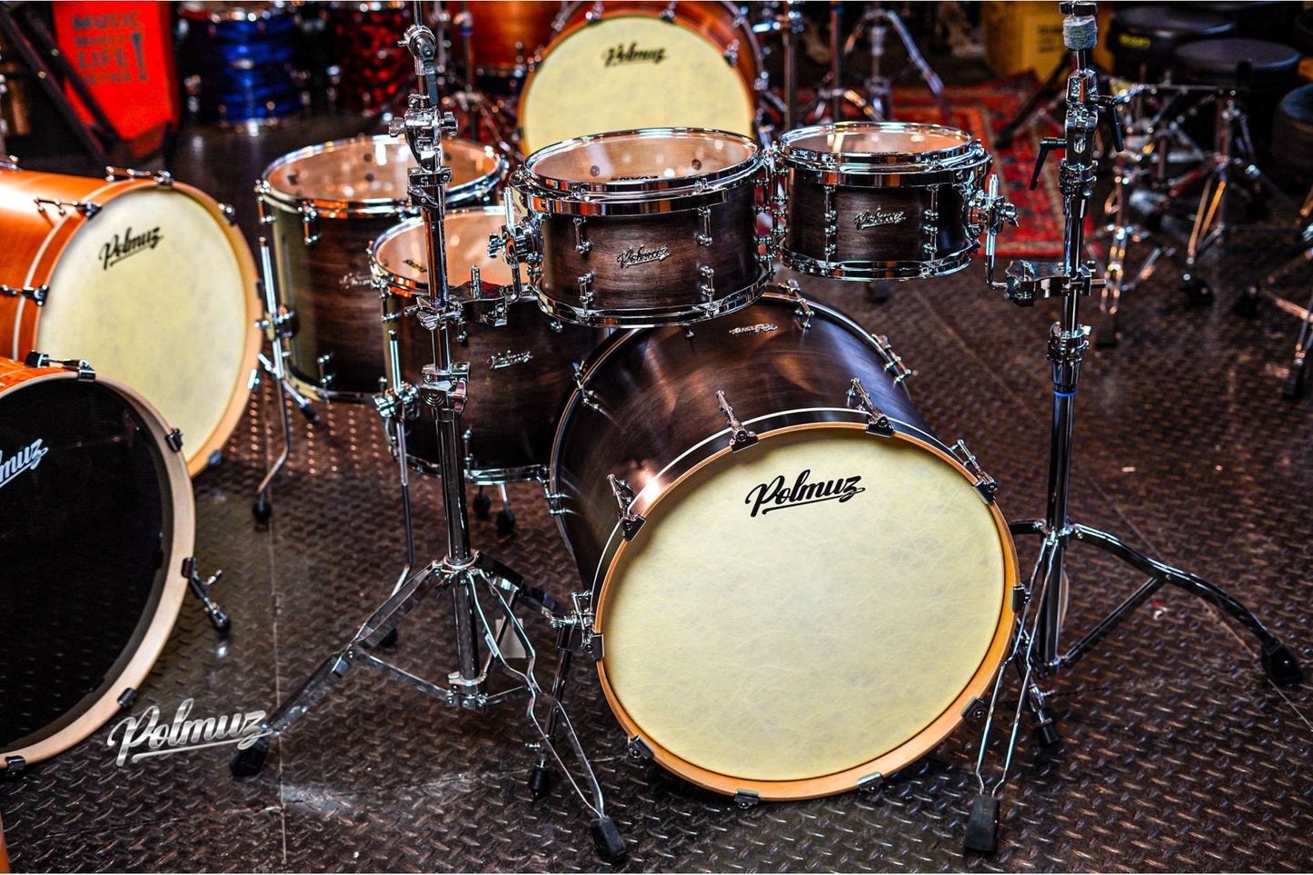Polmuz Maple Model 1 - 22/10/12/14/16 - Fast Toms - Satin Black Fade — zdjęcie 3