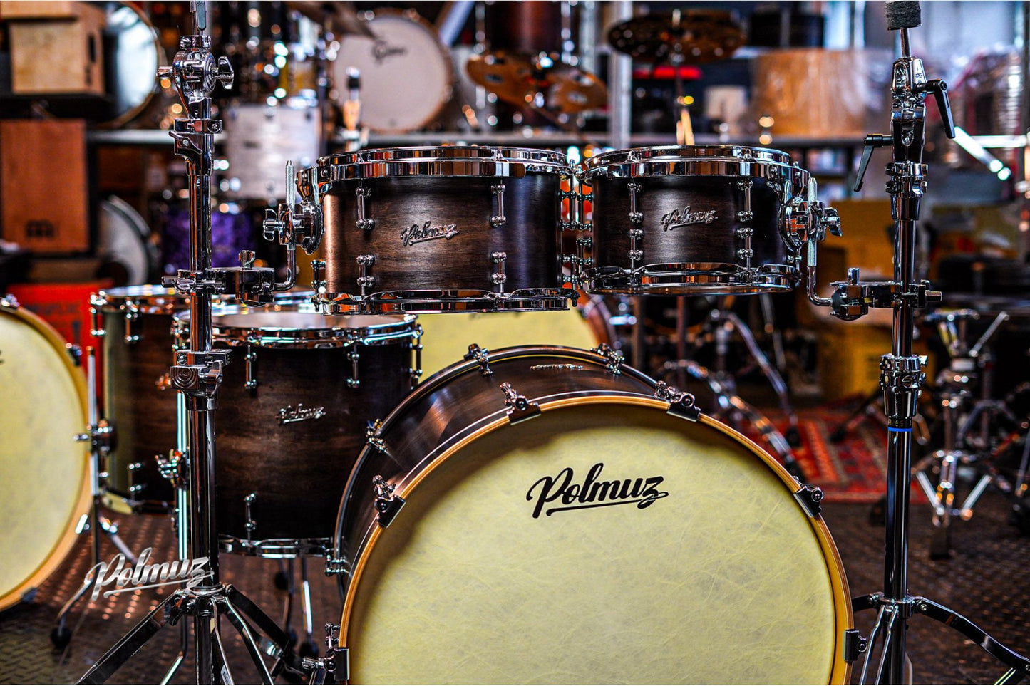 Polmuz Maple Model 1 - 22/10/12/14/16 - Fast Toms - Satin Black Fade — zdjęcie 8