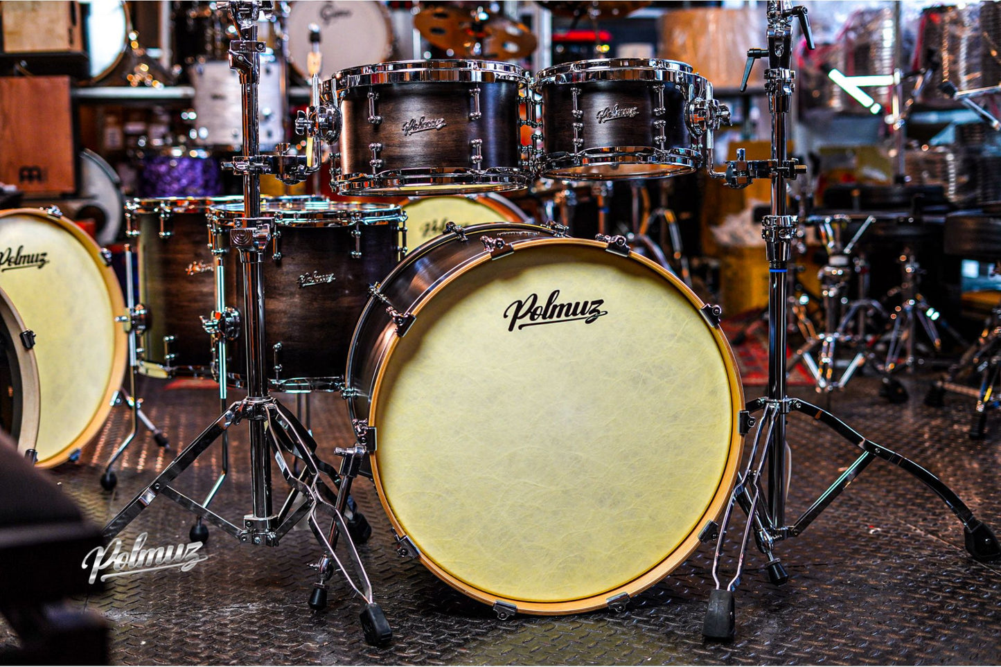 Polmuz Maple Model 1 - 22/10/12/14/16 - Fast Toms - Satin Black Fade — zdjęcie 9