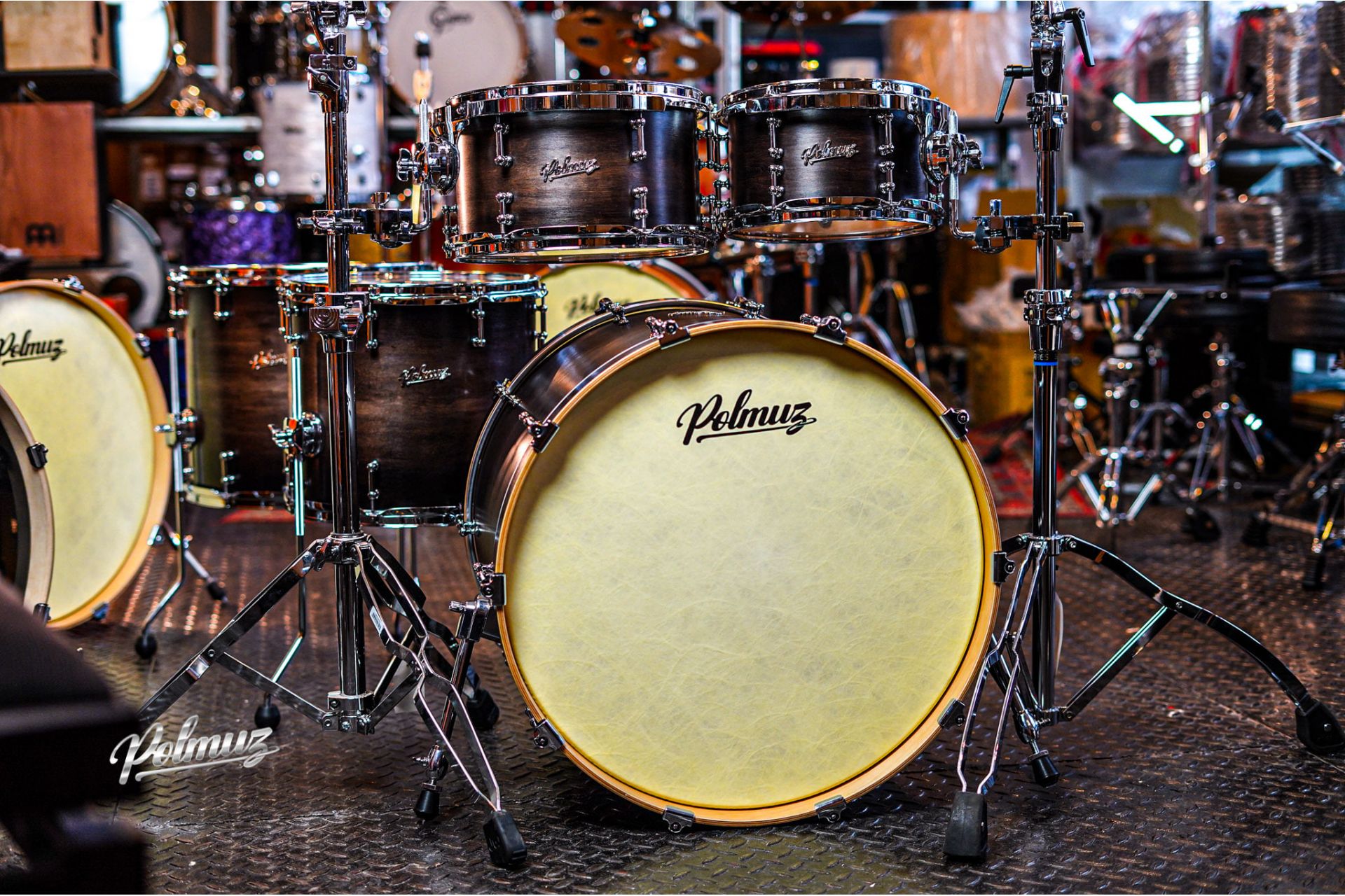 Polmuz Maple Model 1 - 22/10/12/14/16 - Fast Toms - Satin Black Fade — zdjęcie 9