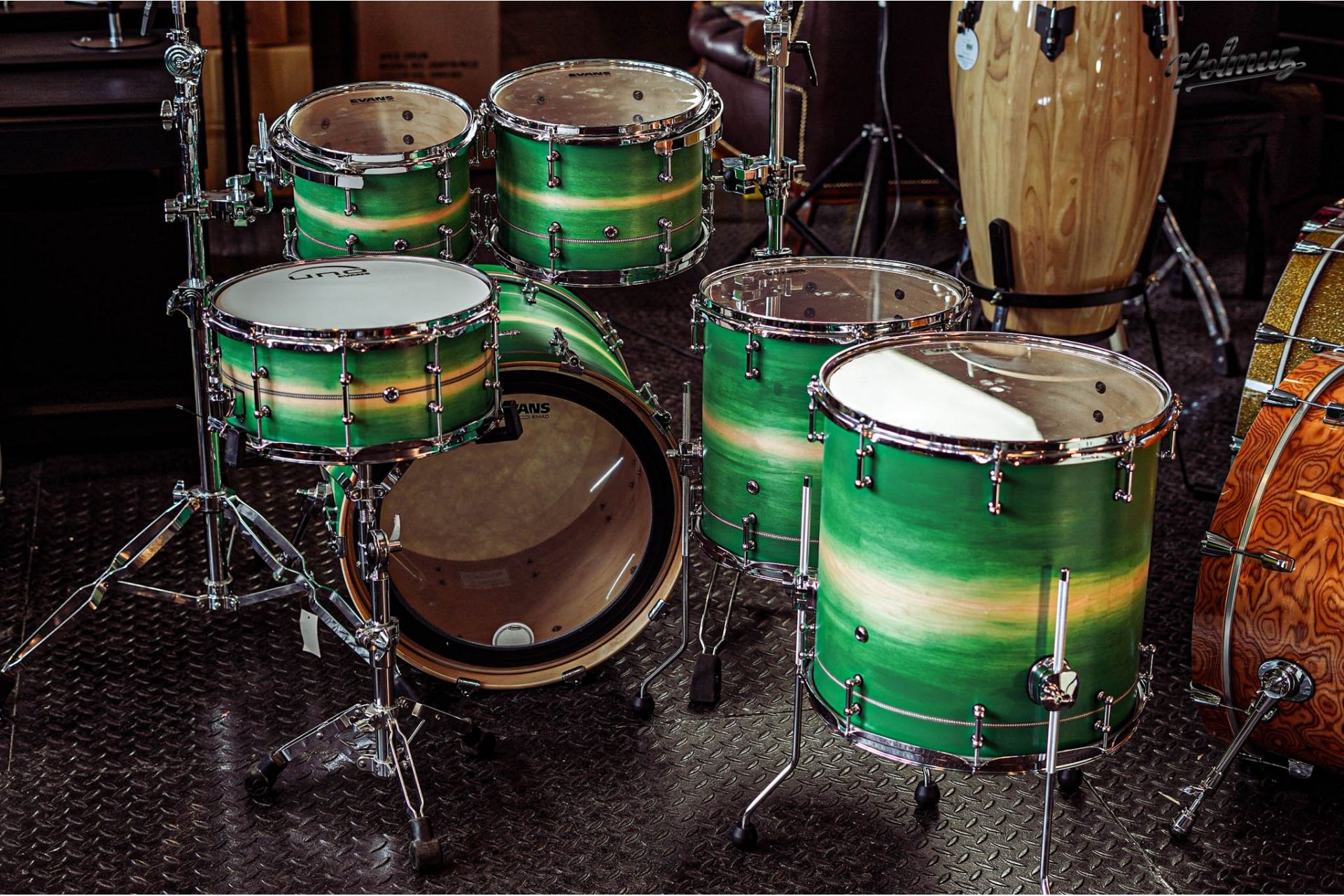 Polmuz Maple Model 1 - 22/10/12/14/16/14SD - Inlayed Artist Green to natural Fade — zdjęcie 5