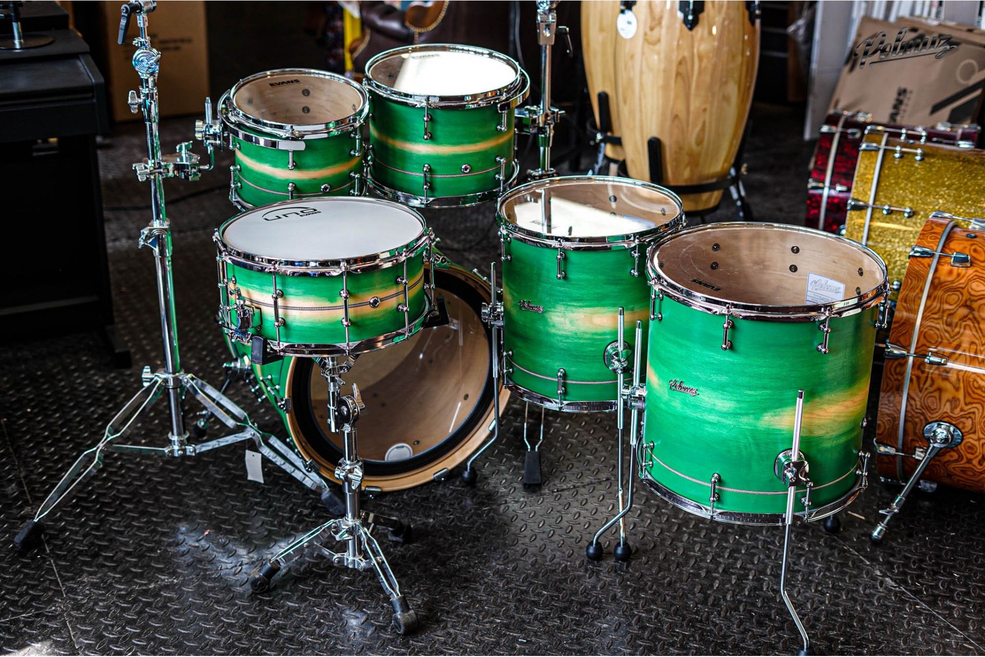 Polmuz Maple Model 1 - 22/10/12/14/16/14SD - Inlayed Artist Green to natural Fade — zdjęcie 9